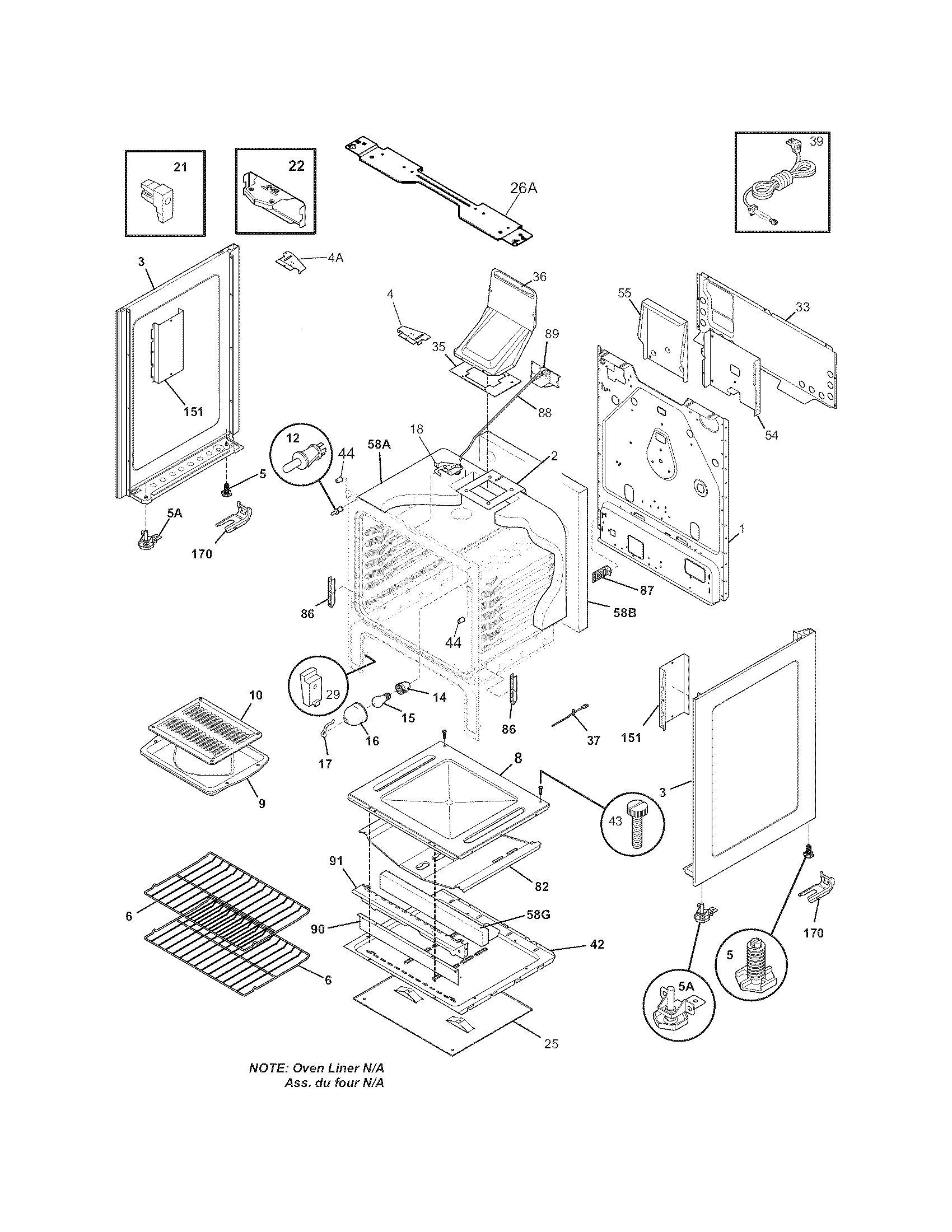 Frigidaire FFGF3053LSF body diagram