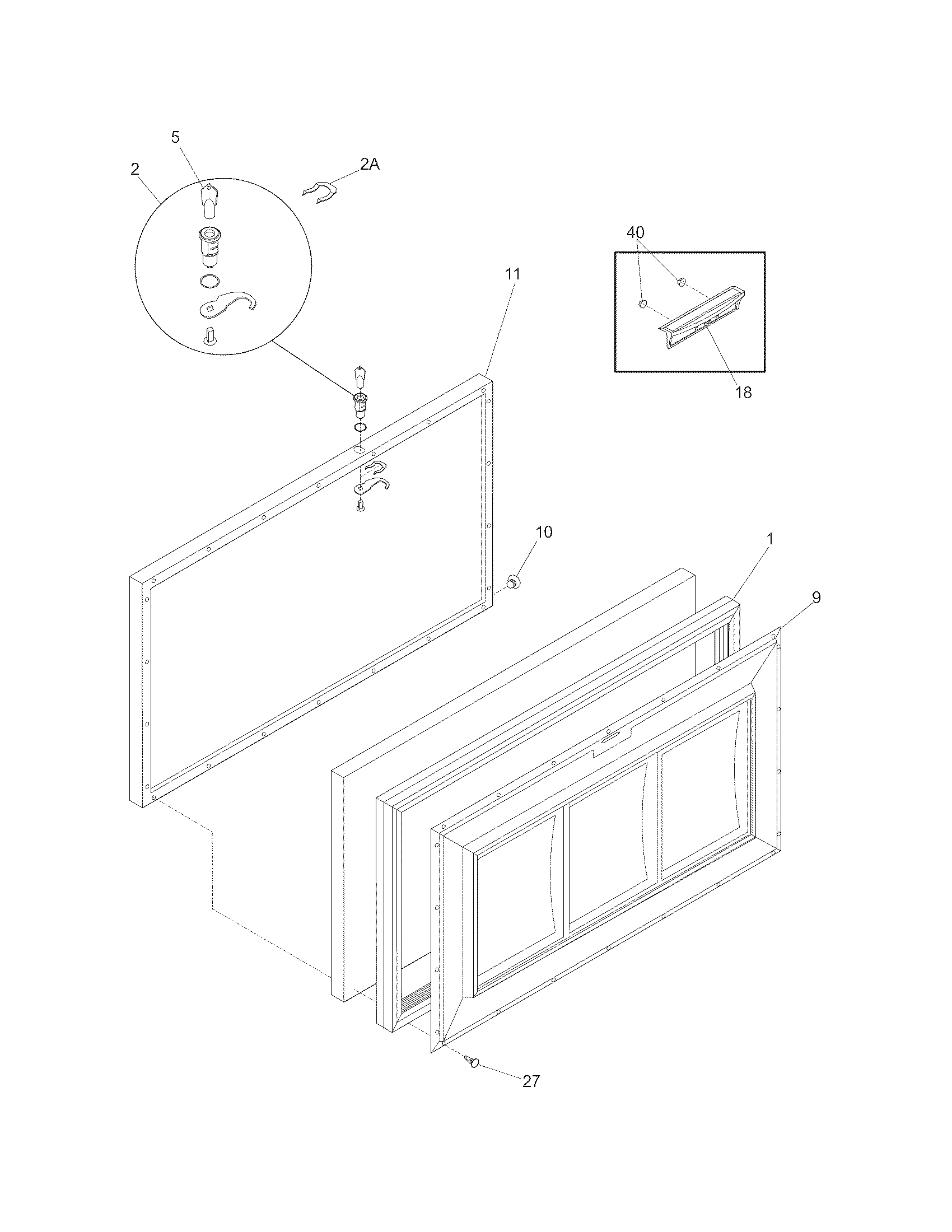 White-Westinghouse WFC09M3BW6 door diagram
