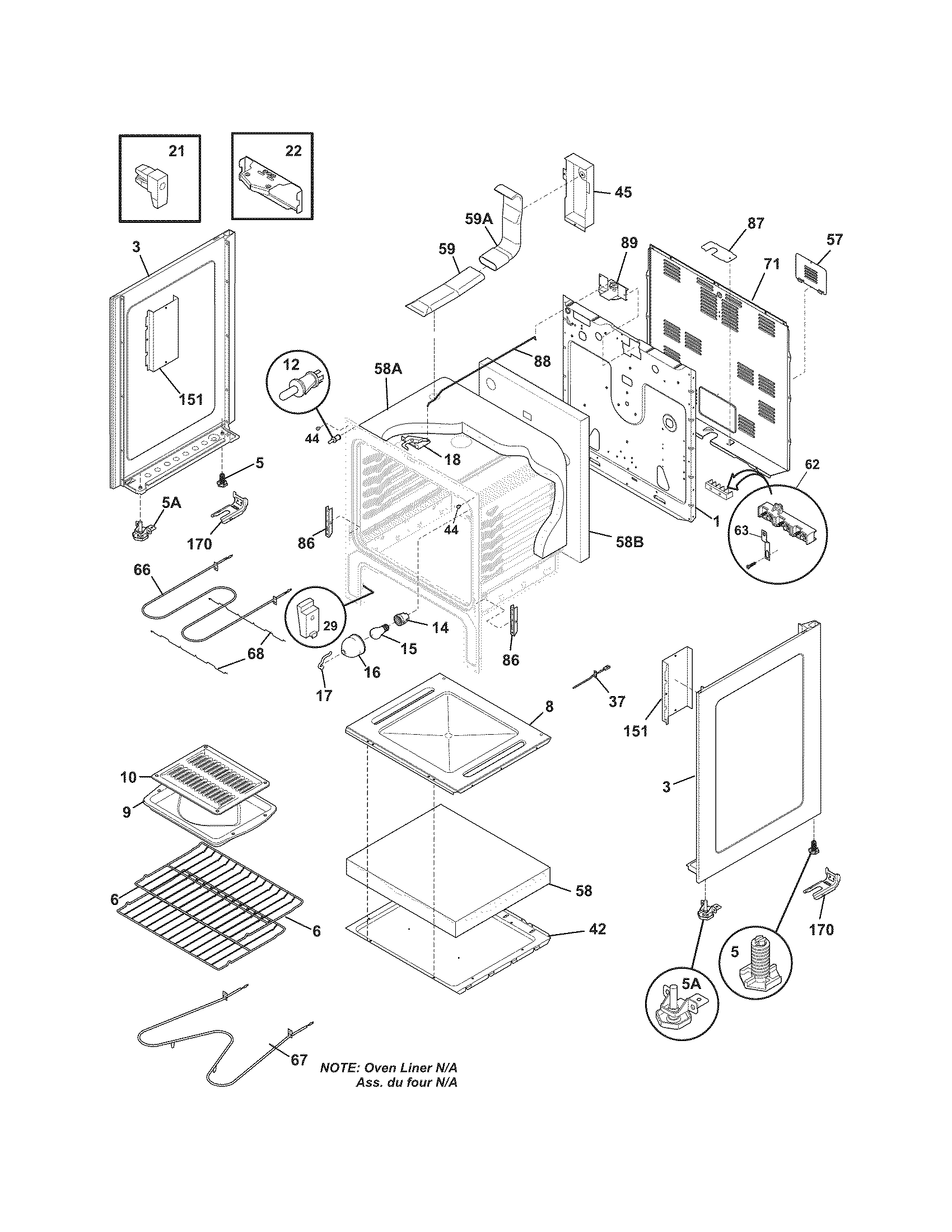 Frigidaire LFEF3017LSB body diagram