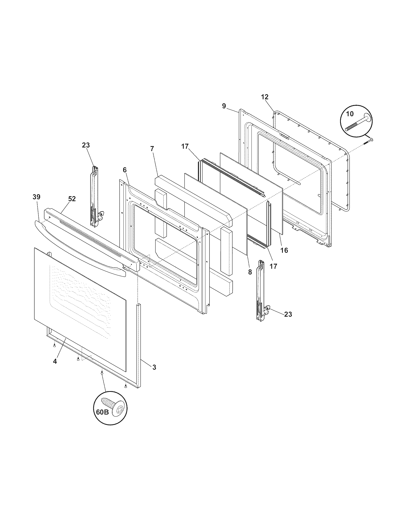 Crosley CRE3860LBE door diagram
