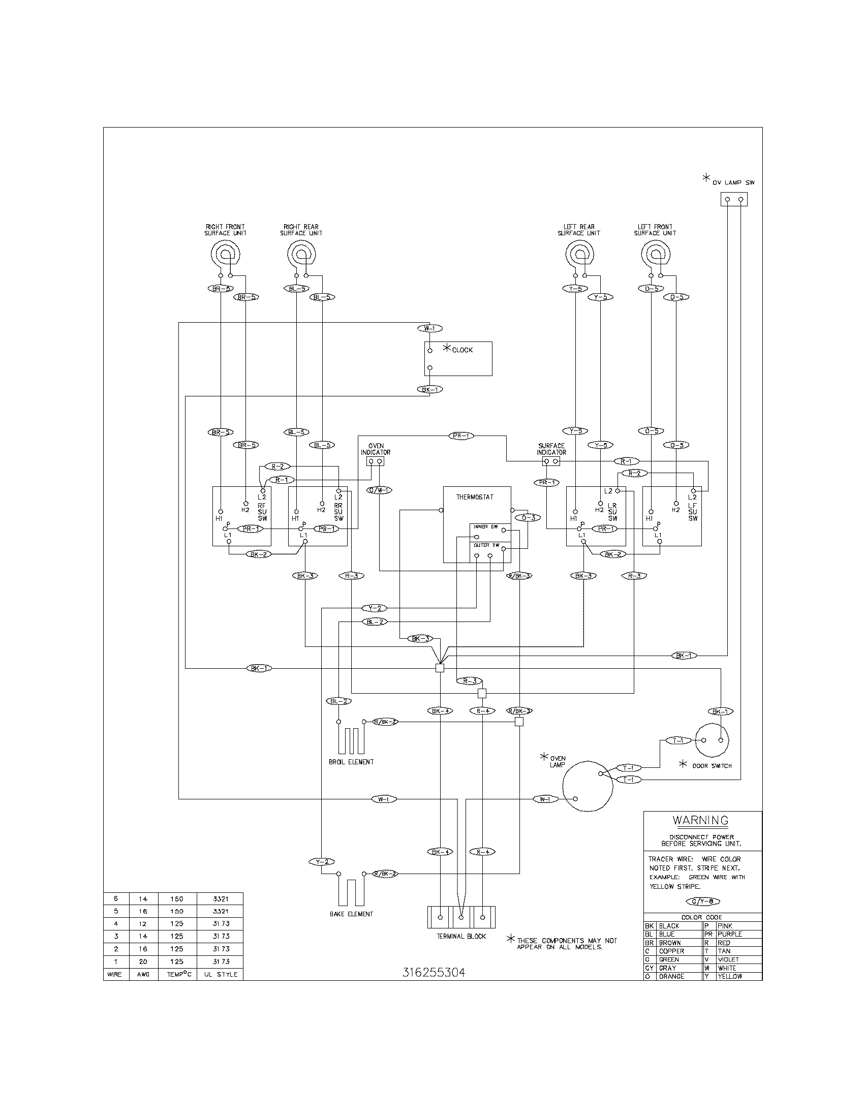 Frigidaire FFEF3010LBC wiring diagram diagram