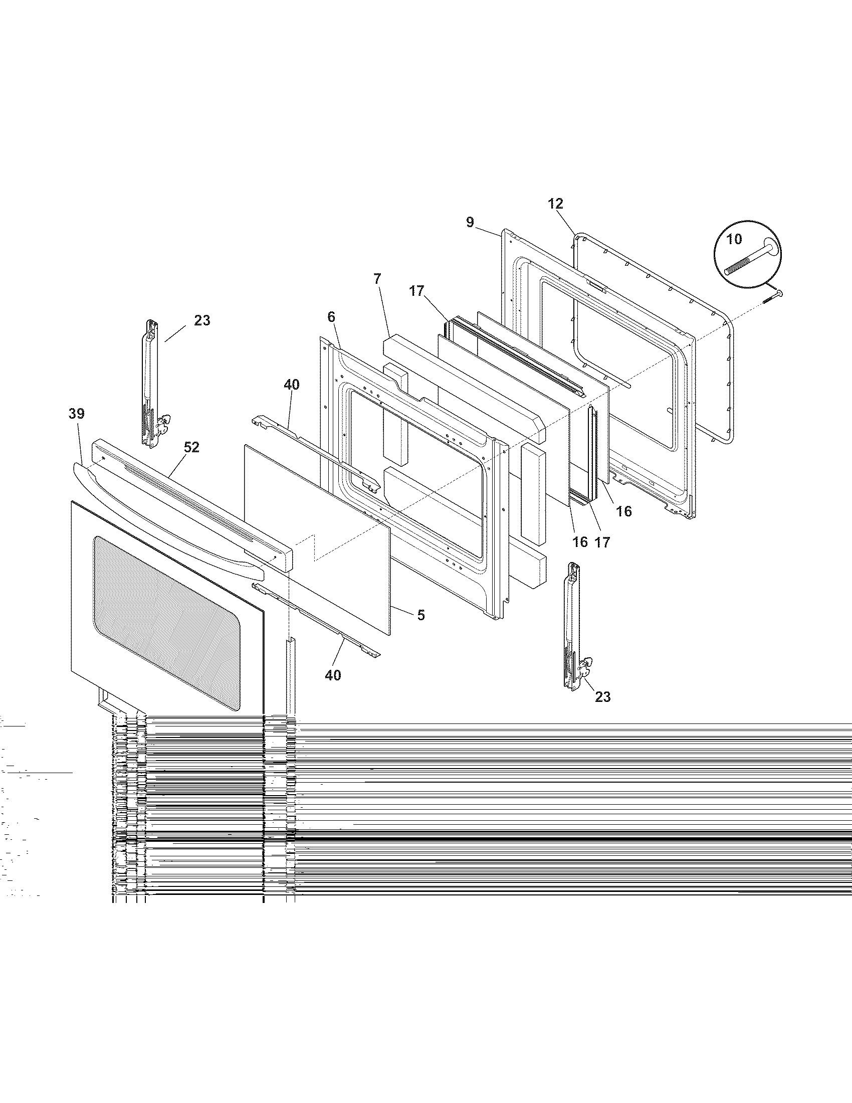 Crosley CRE3880LSG door diagram