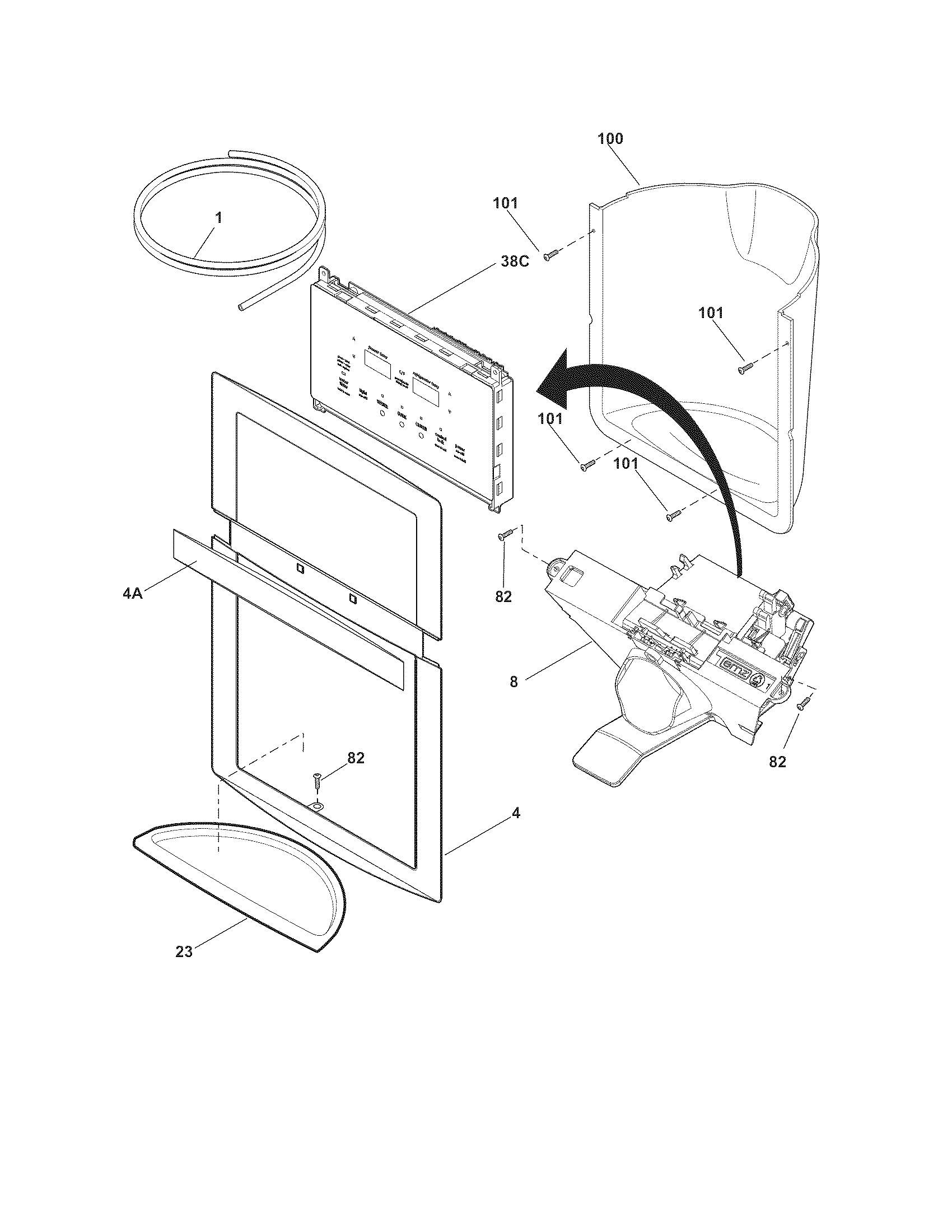 Frigidaire FPUS2698LF1 ice & water dispenser diagram