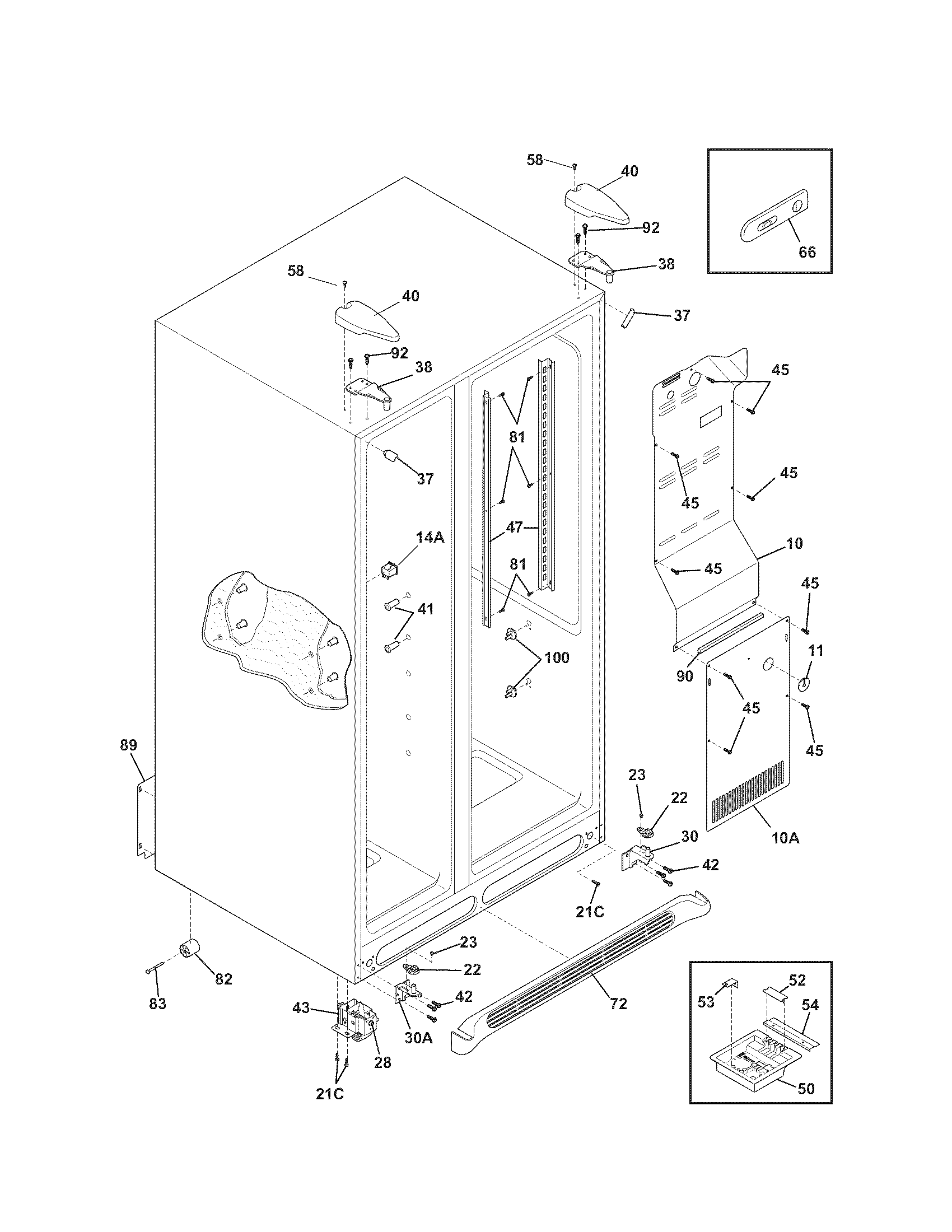 Kenmore 25344353400 cabinet diagram