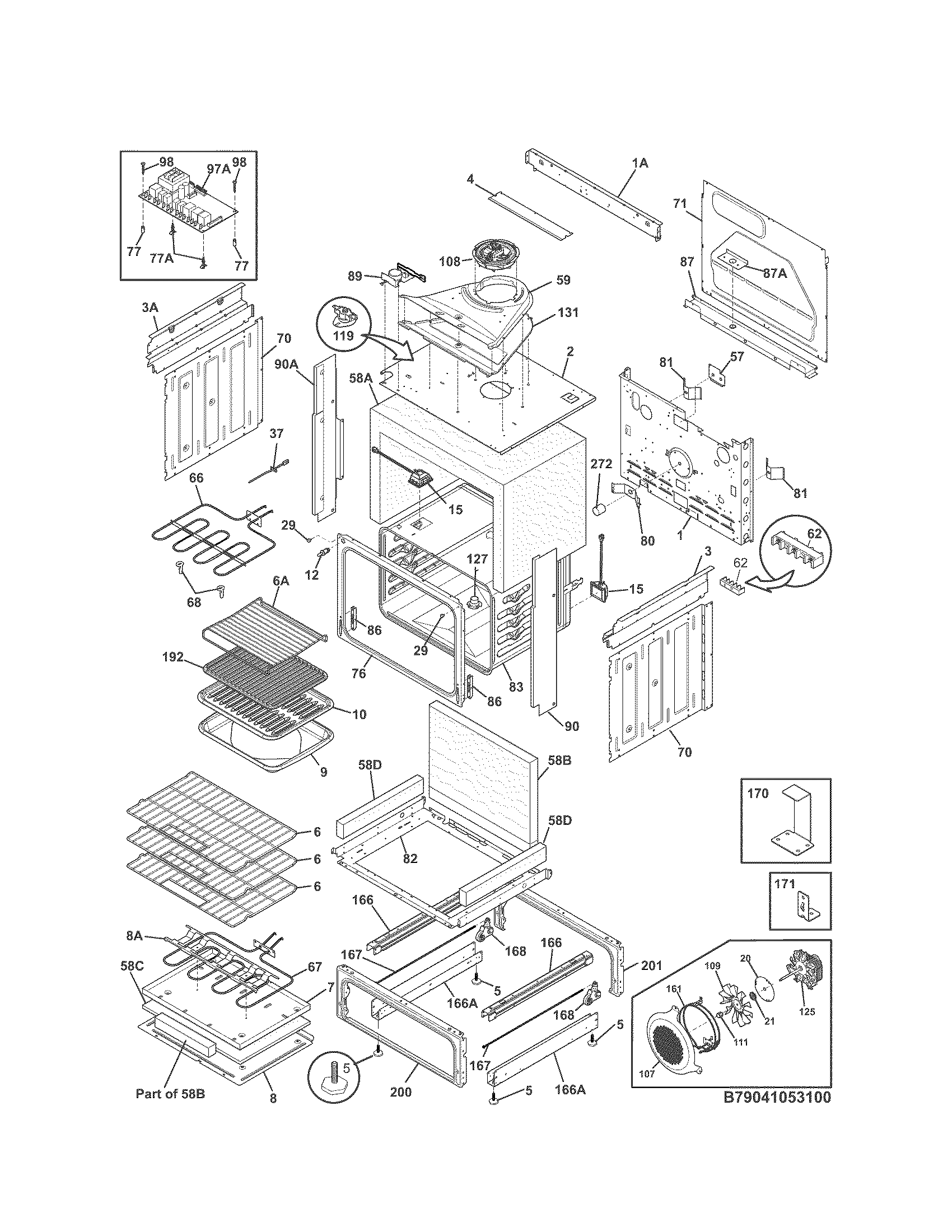 Kenmore Elite 79041059100 body diagram