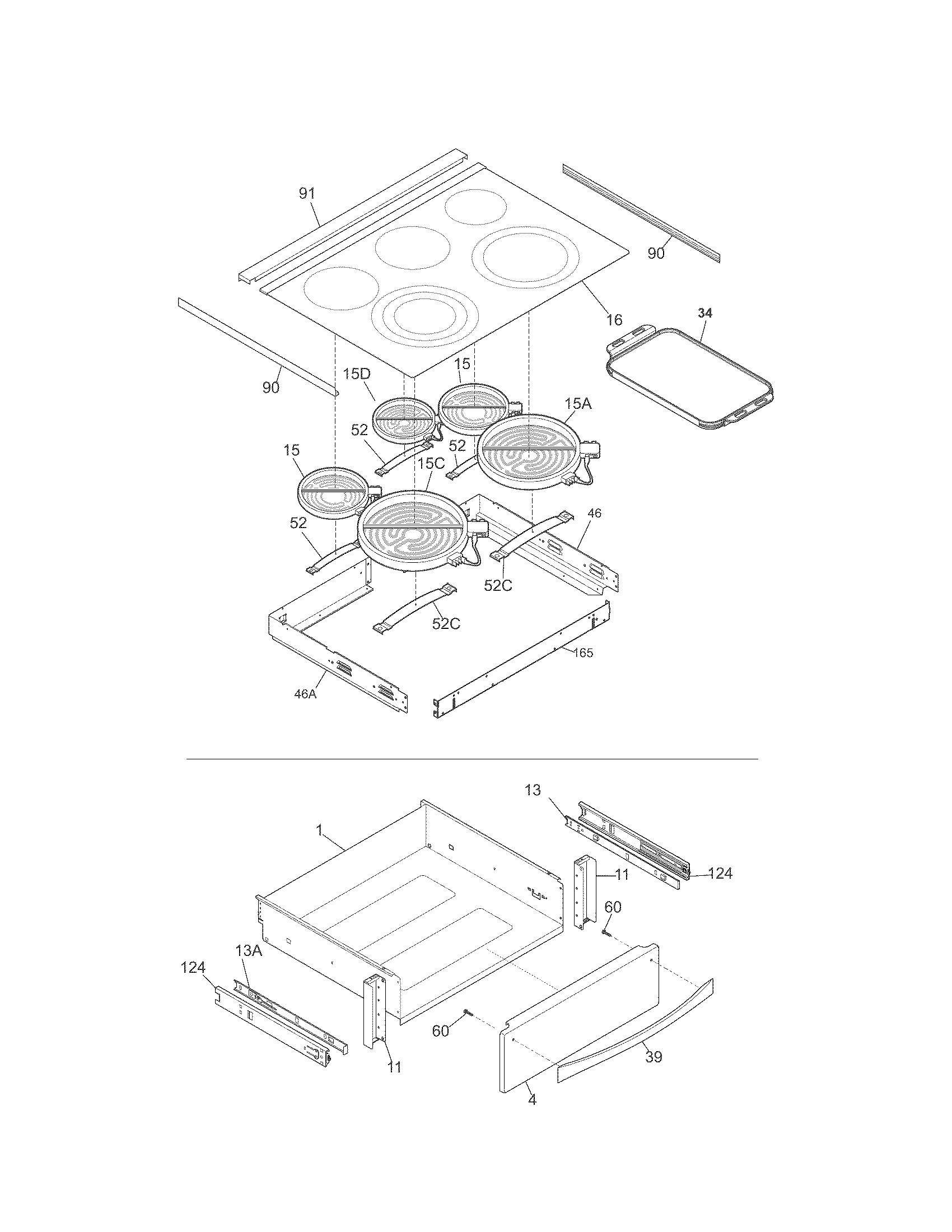 Kenmore Elite 79041059100 top/drawer diagram