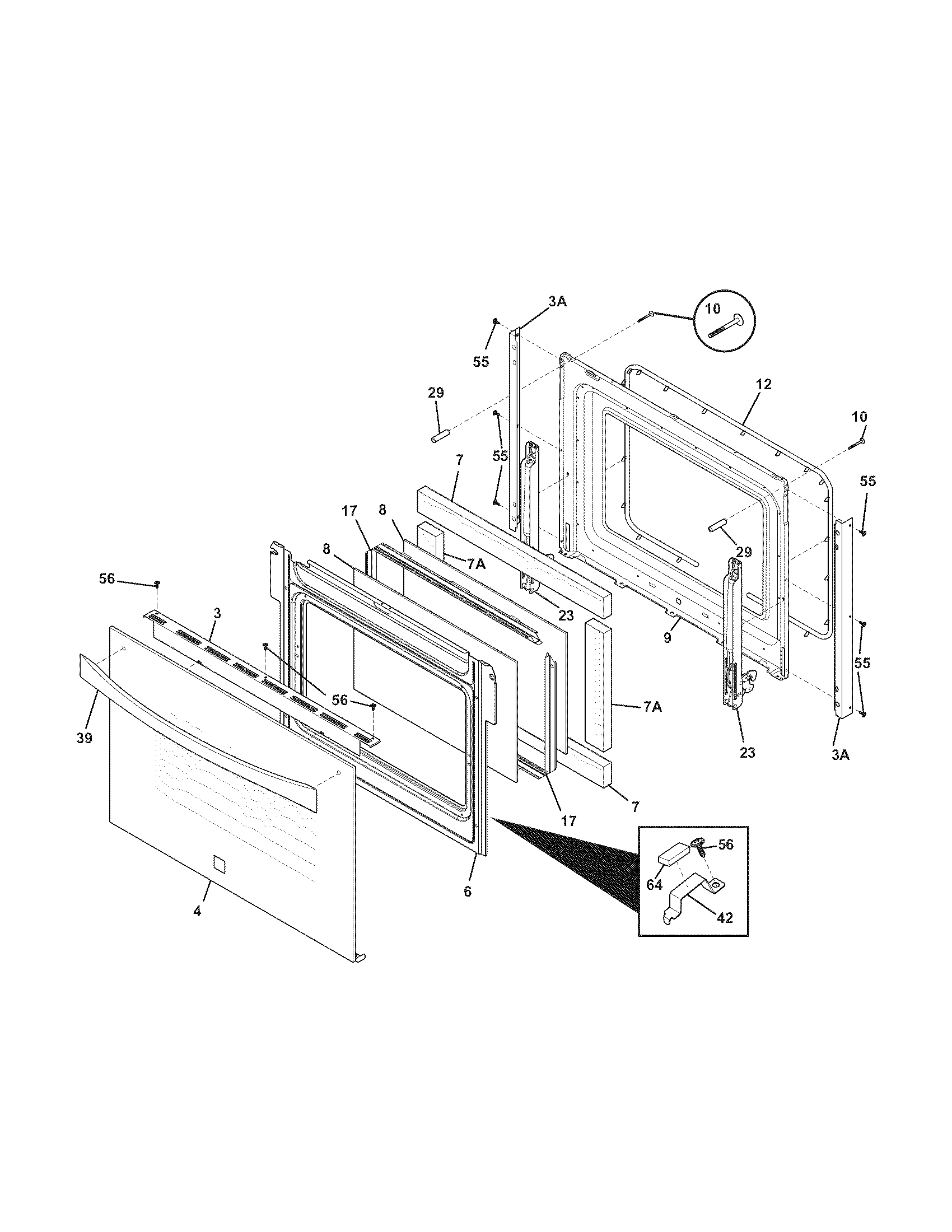 Kenmore Elite 79041059100 door diagram