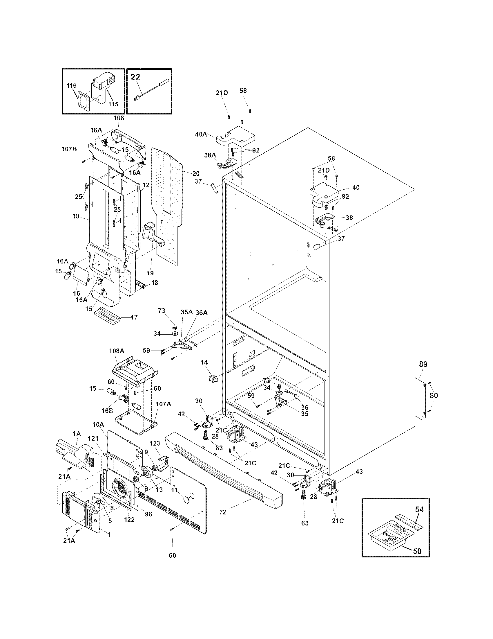 Electrolux EI23BC36IS2 cabinet diagram