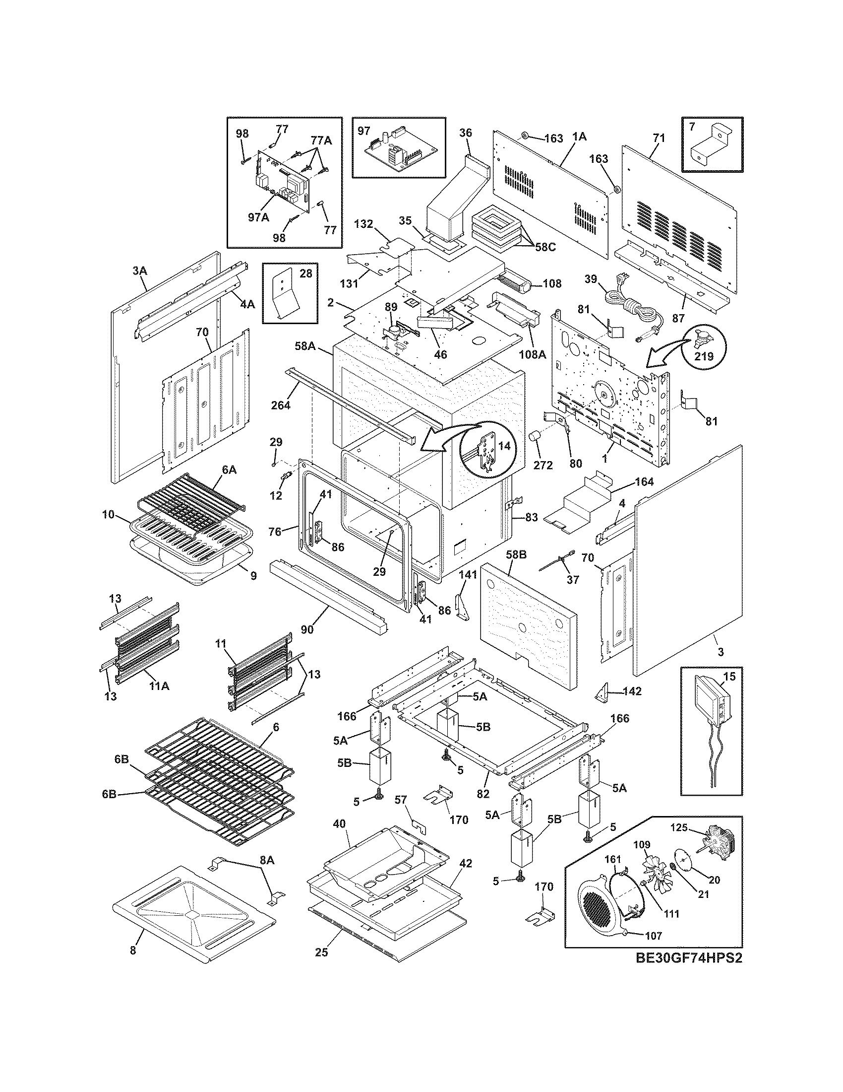 Electrolux E30GF74HPS3 body diagram