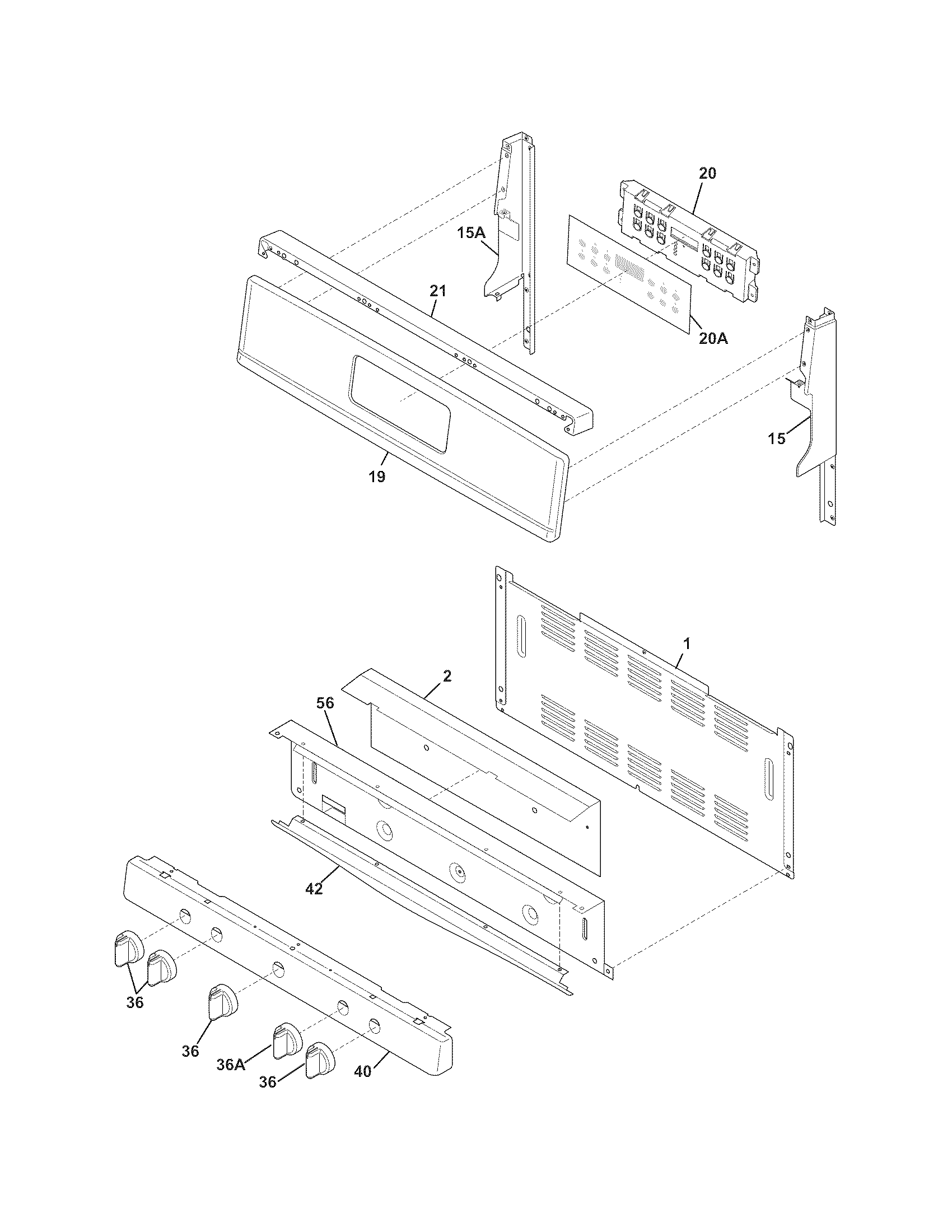 Frigidaire LGGF3044LQA backguard diagram