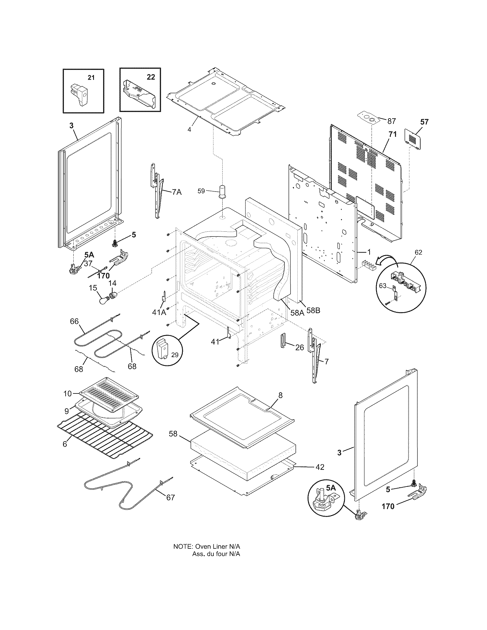 Crosley CRE3530LBE body diagram