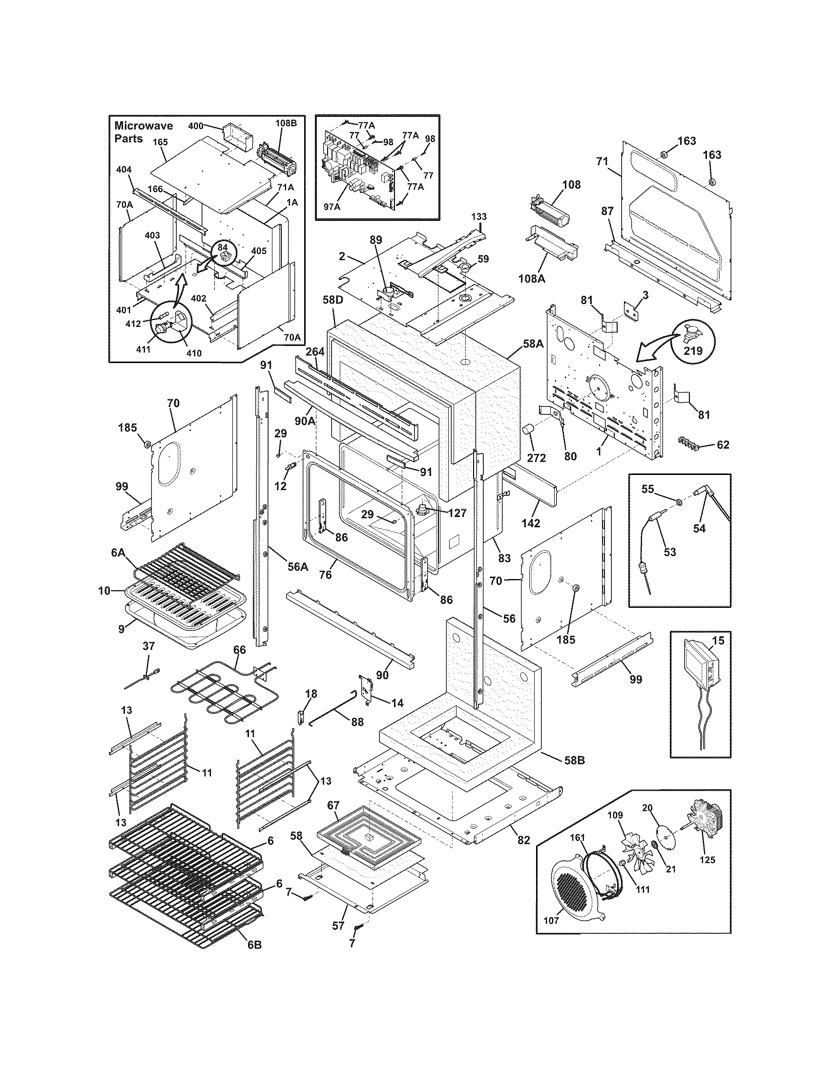 Electrolux EW30MC65JS2 lower oven diagram