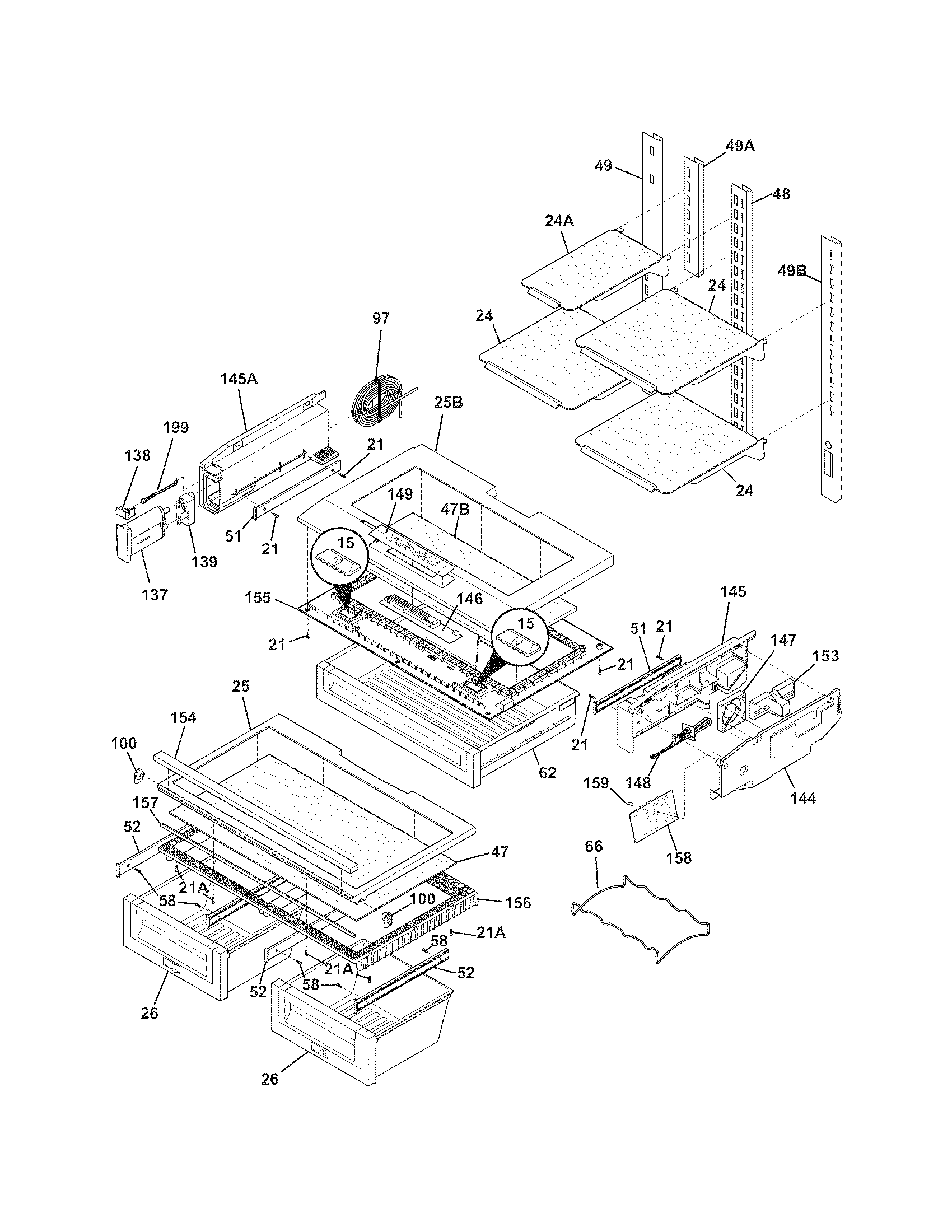 Electrolux EW23BC71IS8 shelves diagram