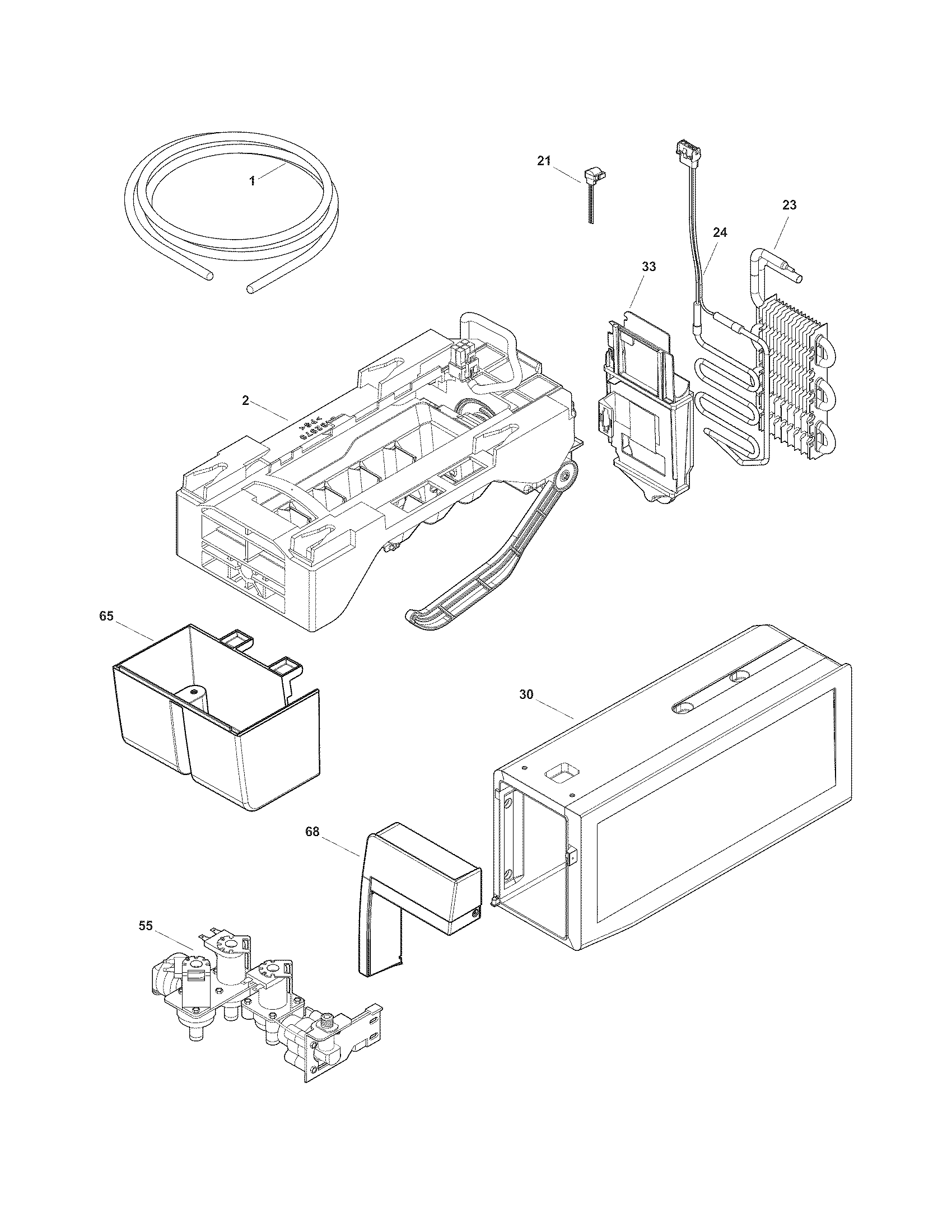 Electrolux EW23BC71IS8 ice maker diagram