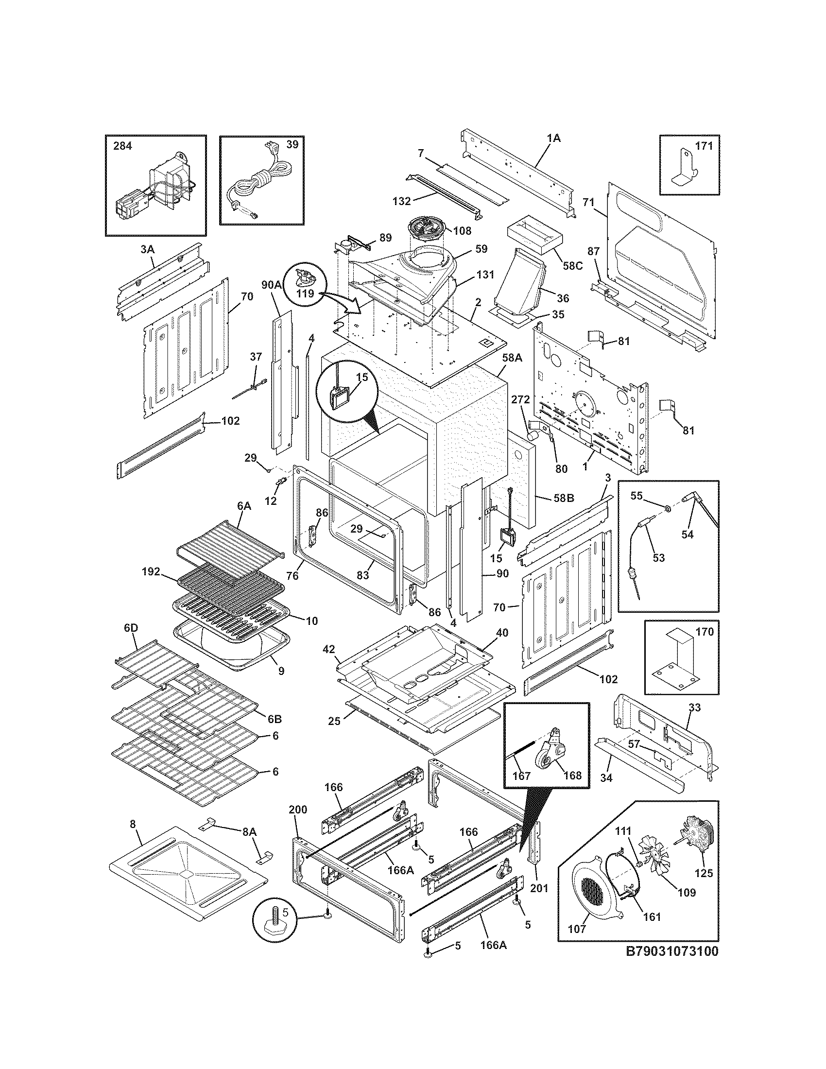 Kenmore Elite 79031063100 body diagram