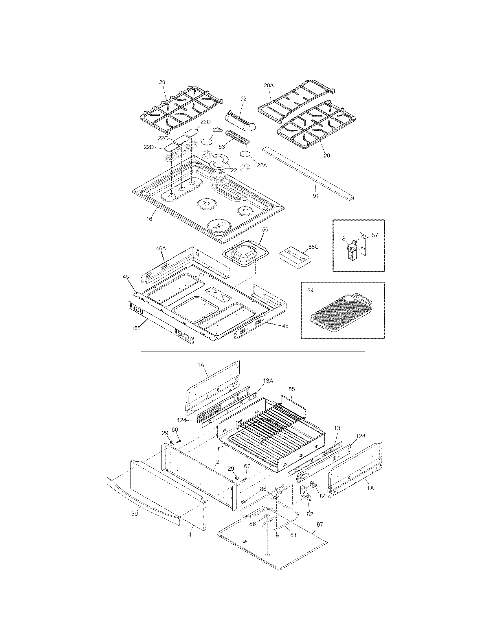 Kenmore Elite 79031063100 top/drawer diagram