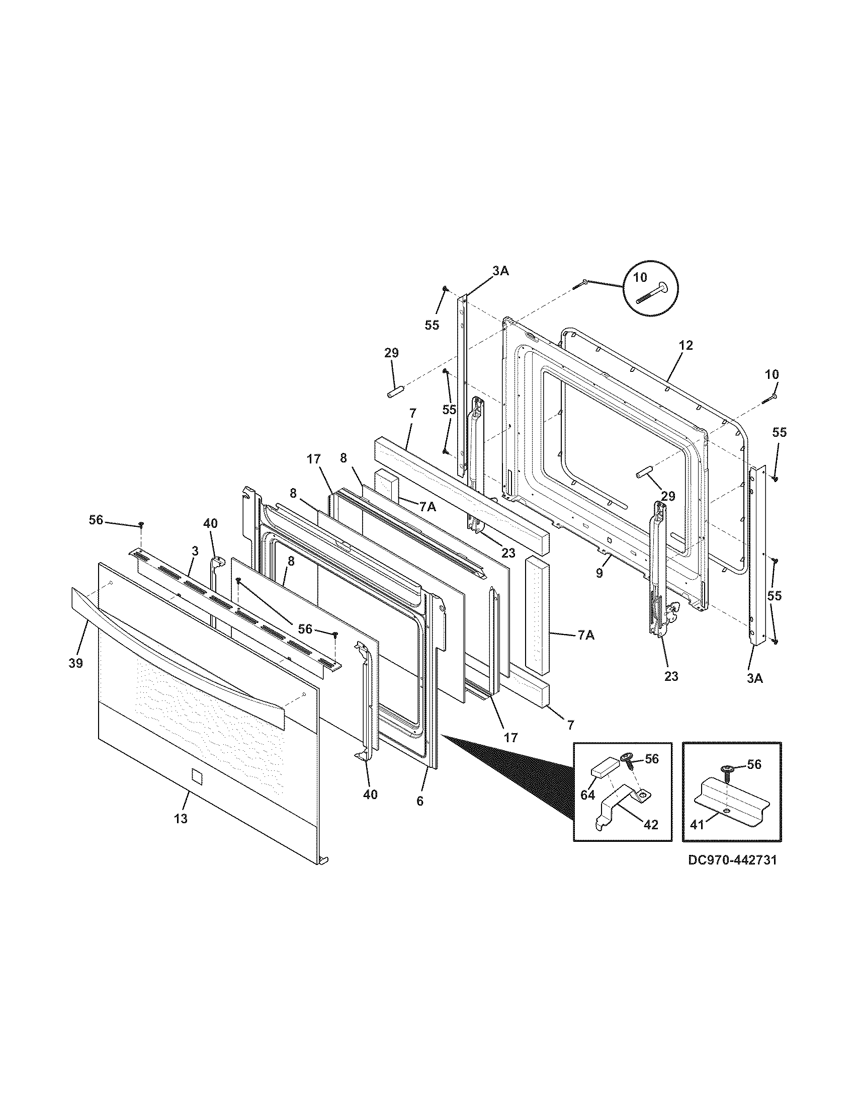 Kenmore Elite 79031063100 door diagram