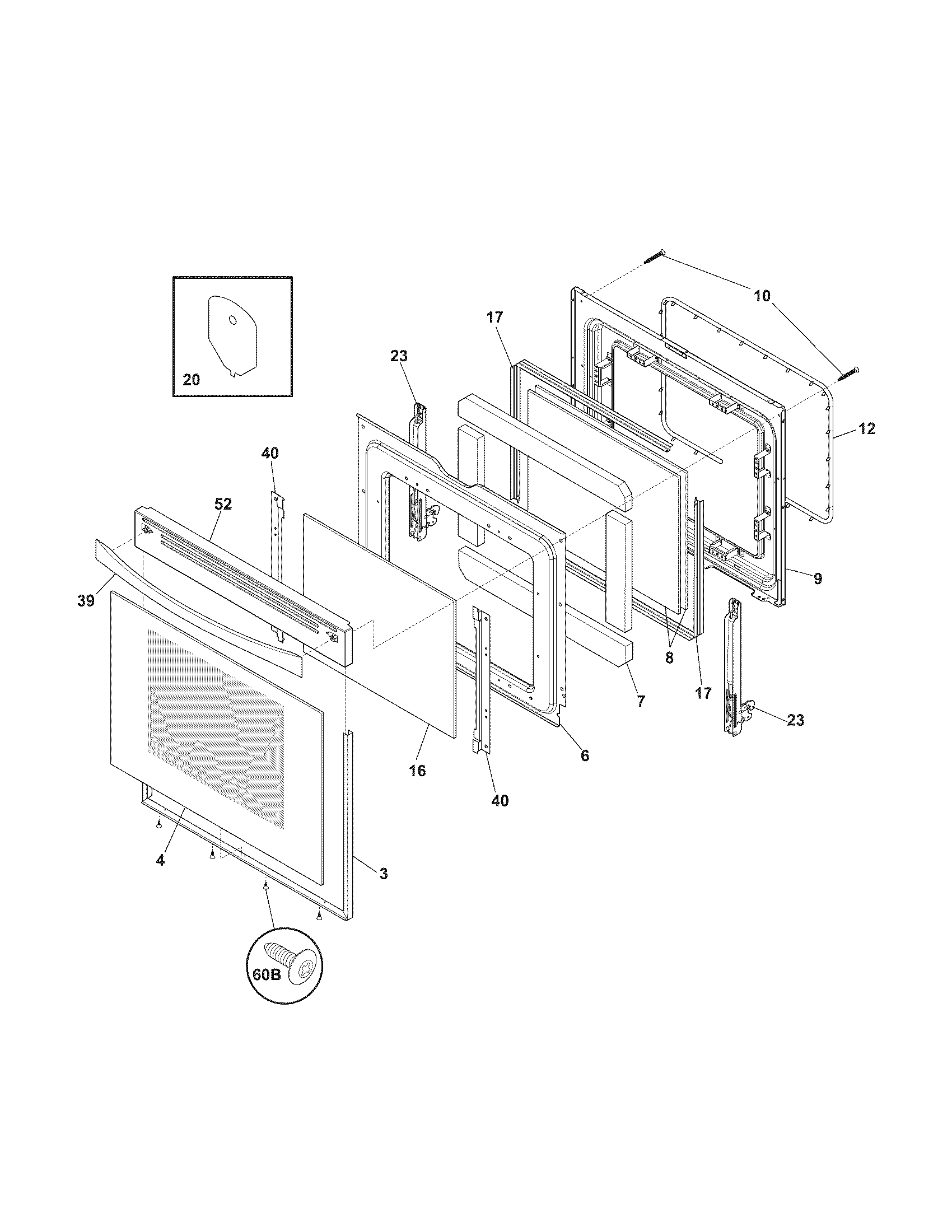 Kenmore Elite 79097109012 door diagram
