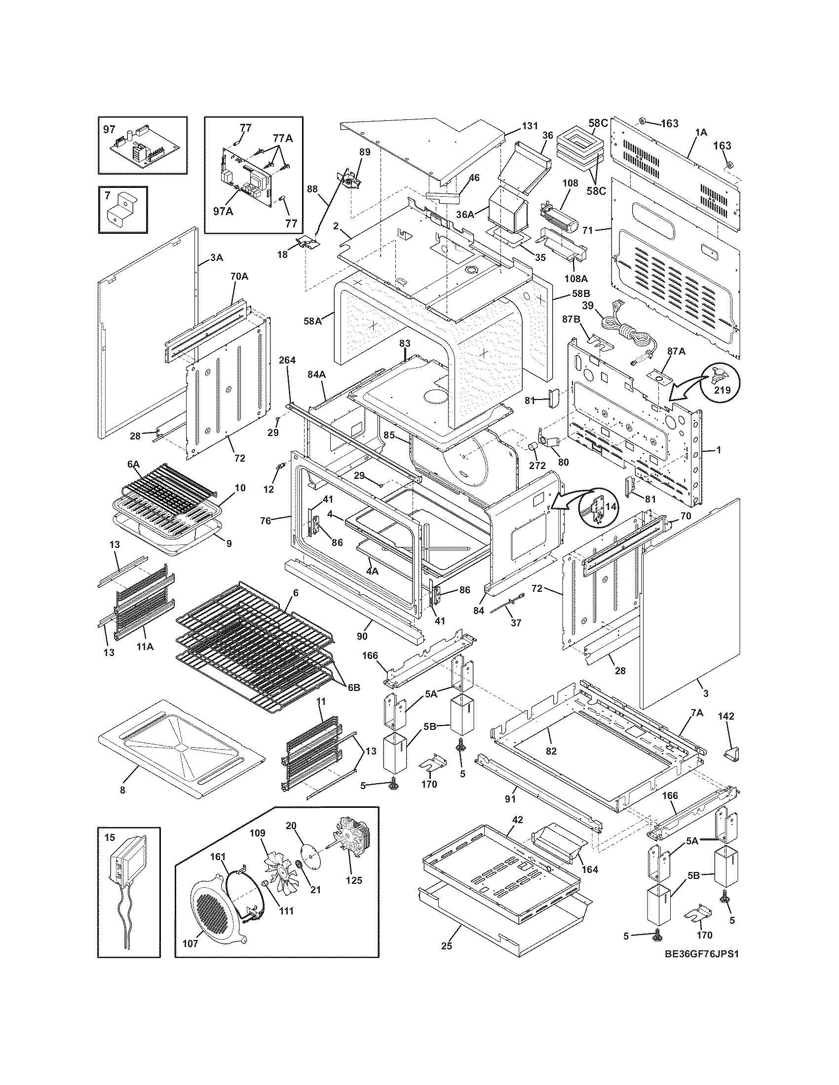 Electrolux E36GF76JPS2 body diagram
