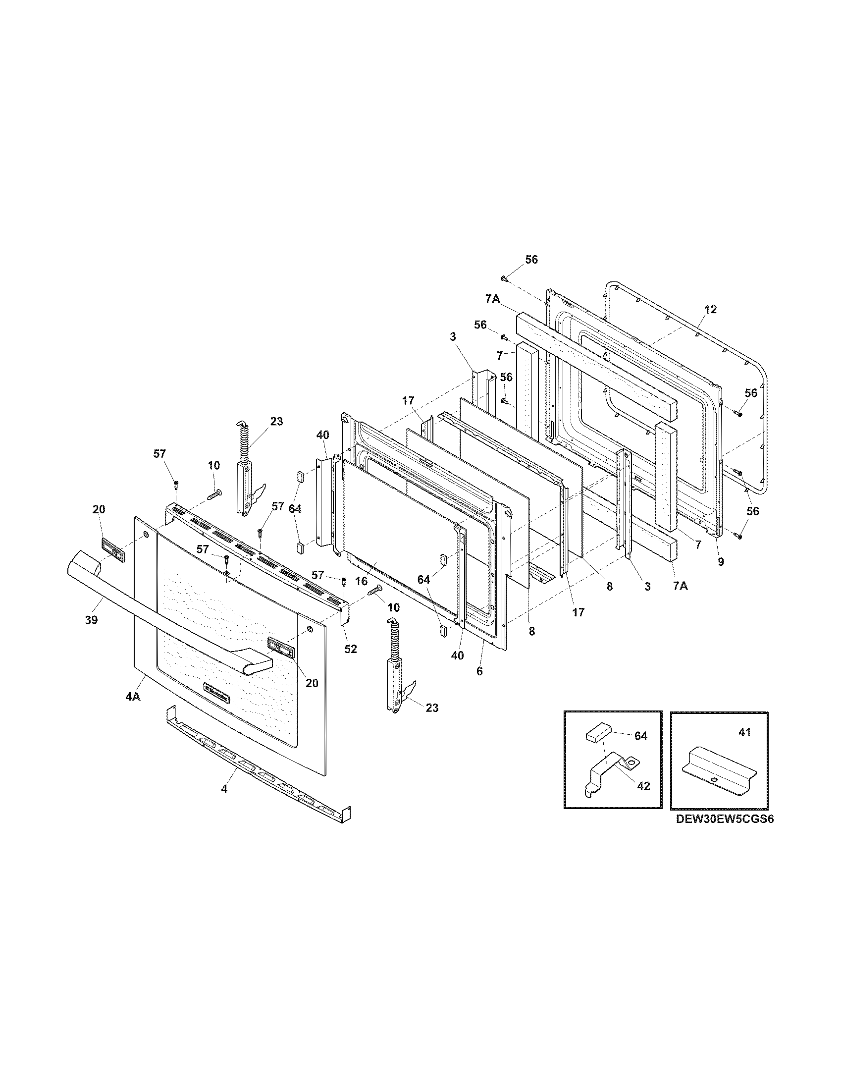 Electrolux EW30EW5CGS7 door diagram