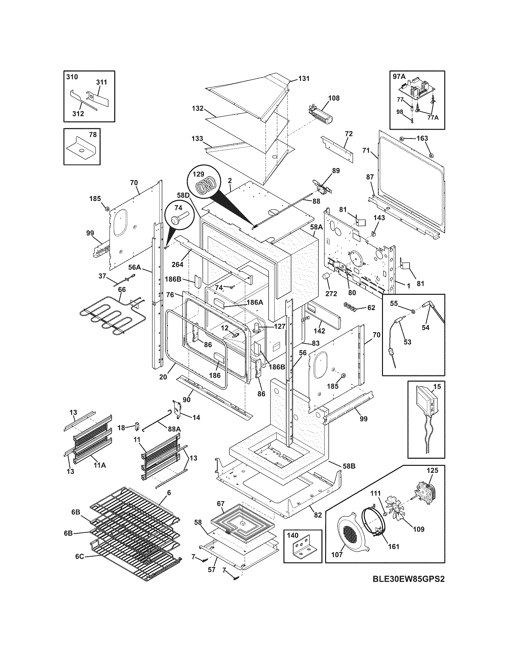 Electrolux E30EW8CGSS5 lower oven diagram