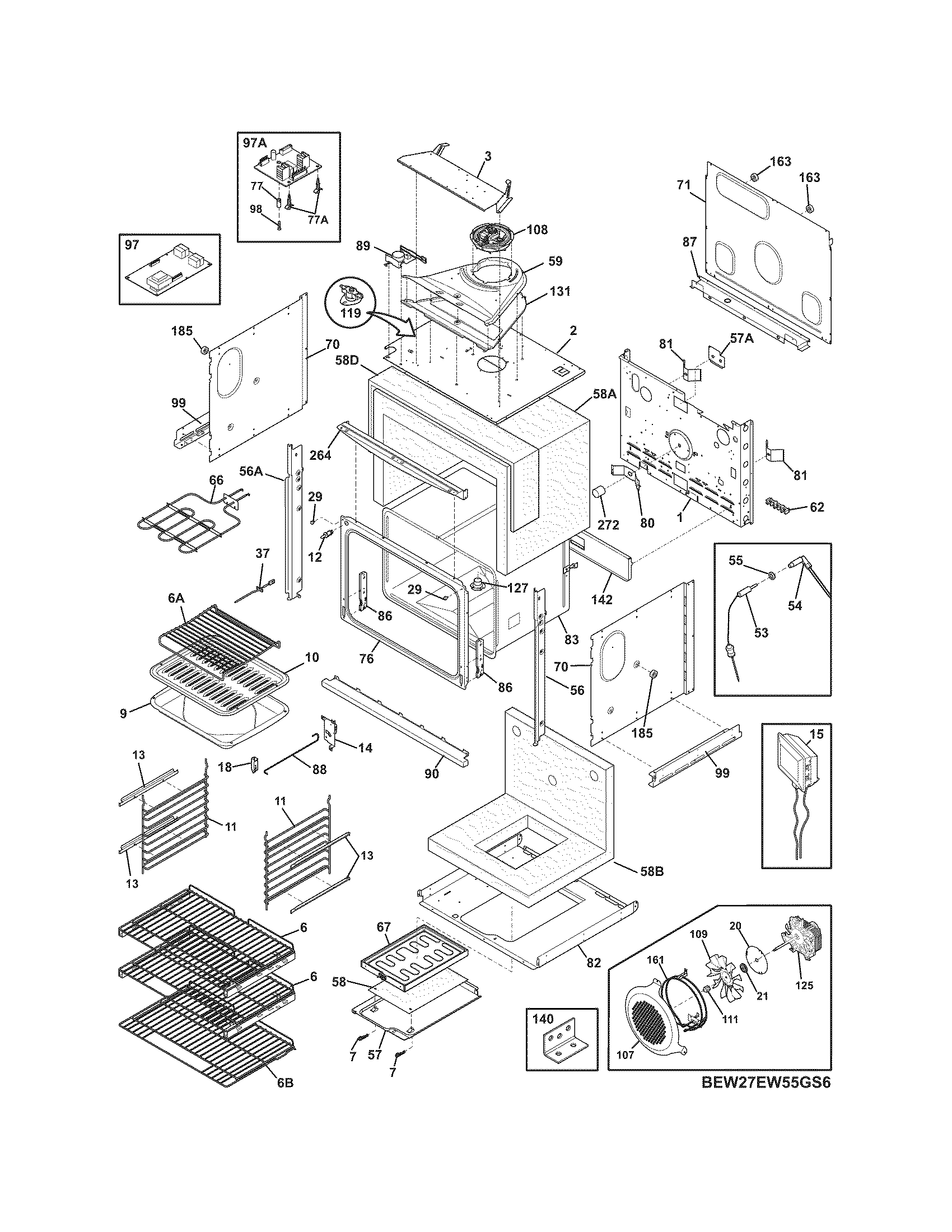 Electrolux EW27EW55GB6 body diagram