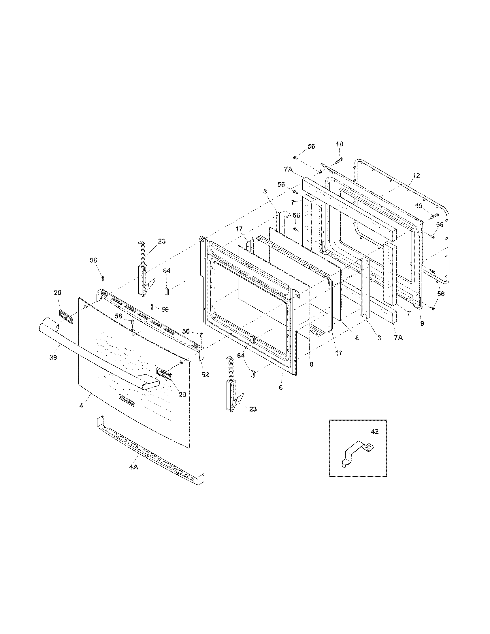Electrolux EW27EW55GB6 door diagram