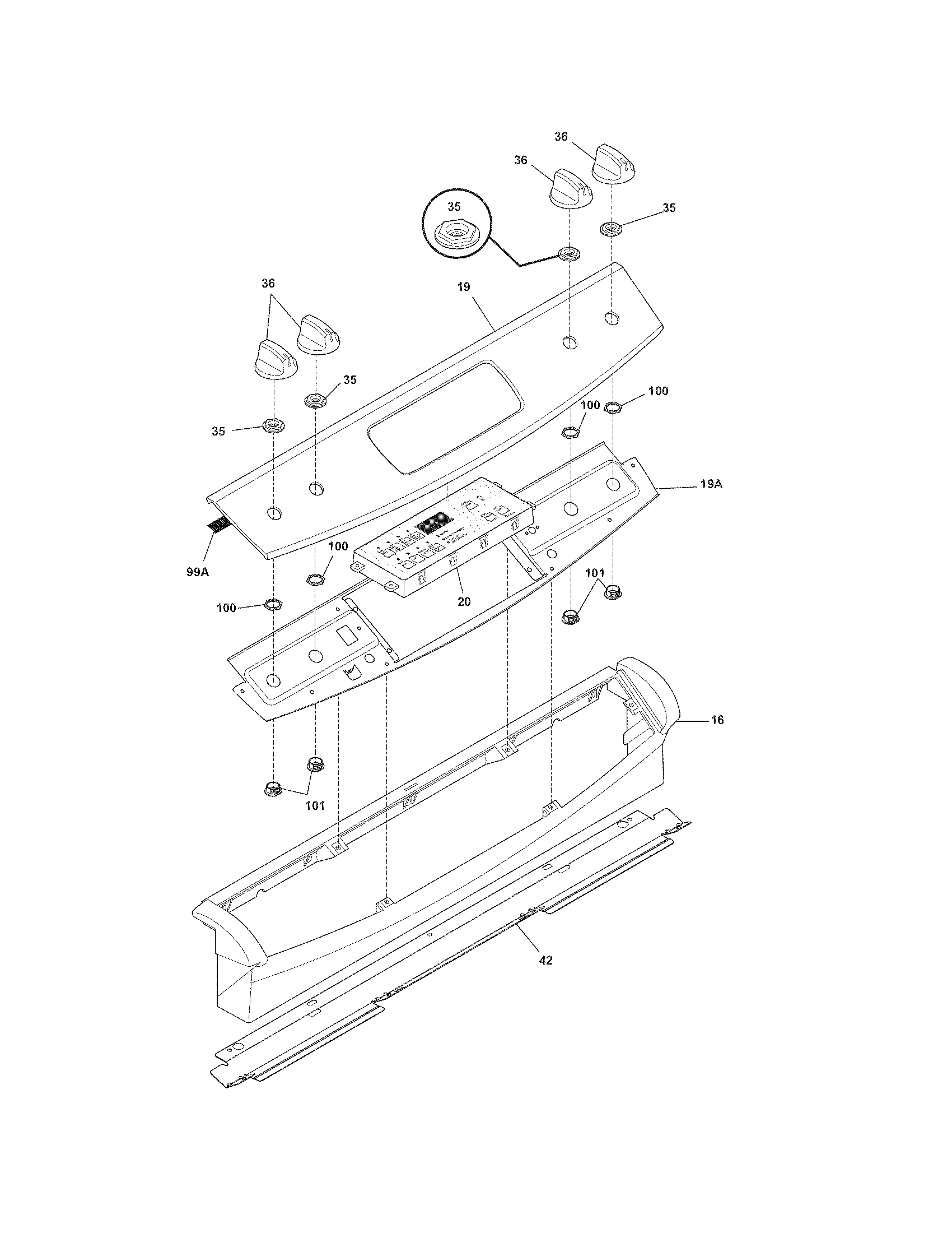 Frigidaire CFGS3035LS2 backguard diagram