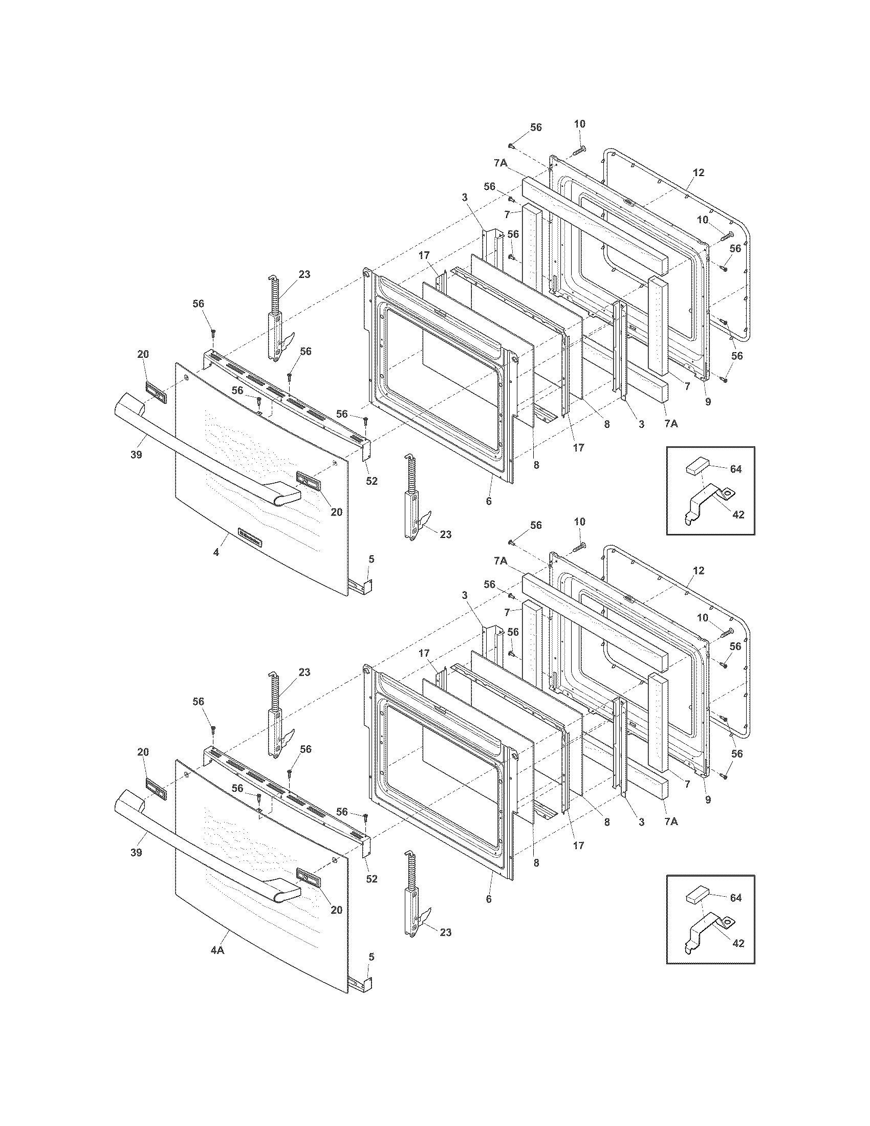 Electrolux EW30EW65GB7 doors diagram