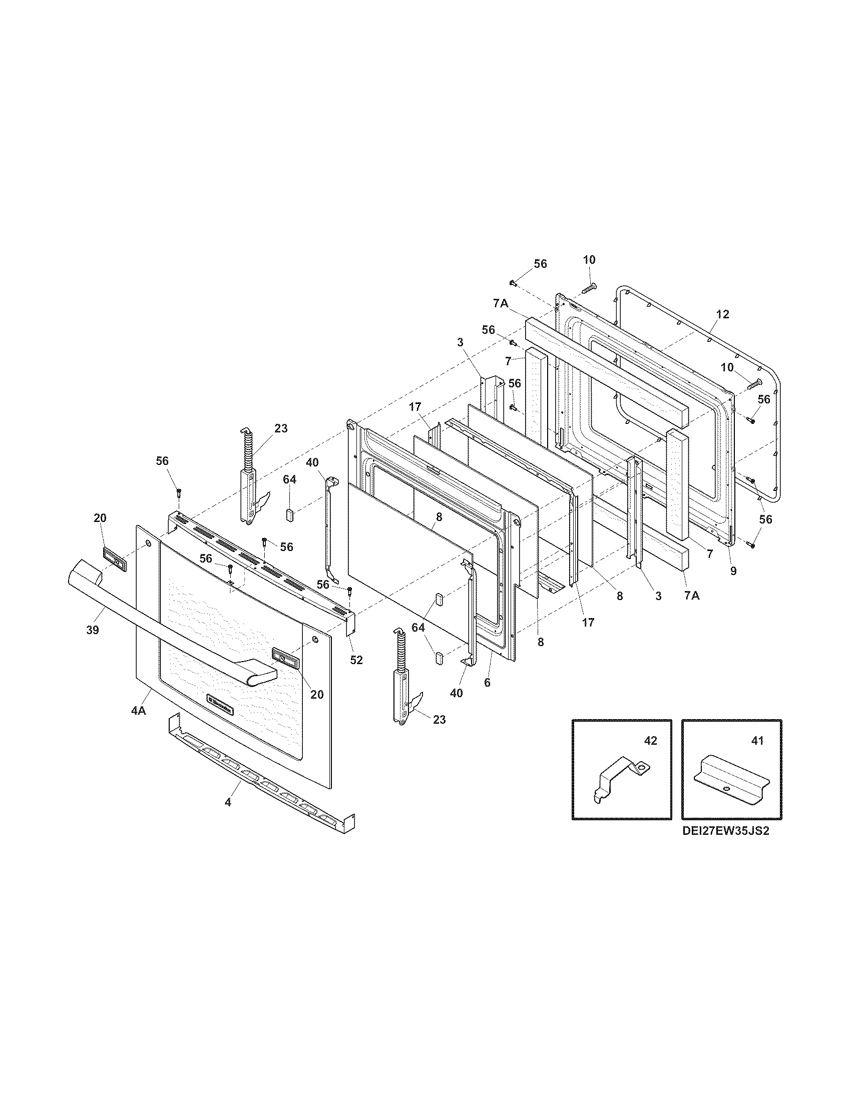 Electrolux EW27EW55GS7 door diagram