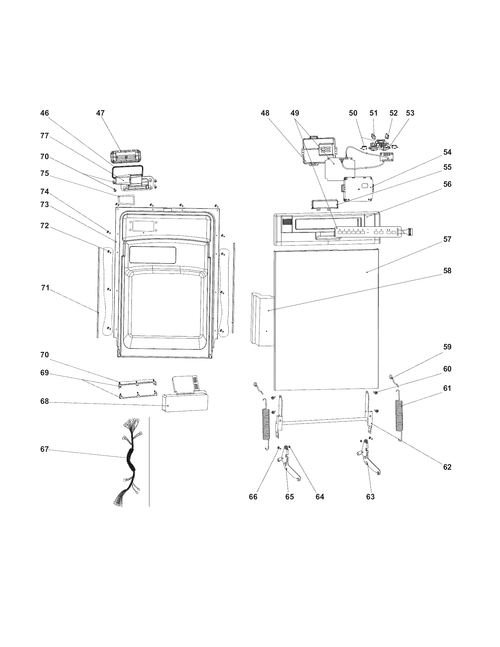 Frigidaire FFBD1821MS0A control panel/door diagram