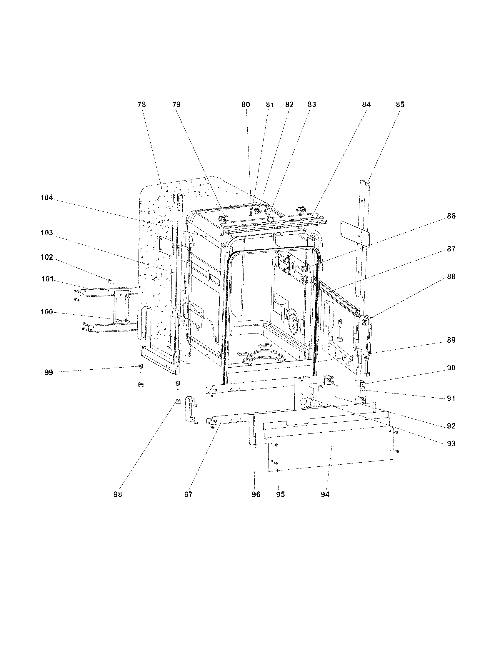 Frigidaire FFBD1821MS0A tub/frame diagram