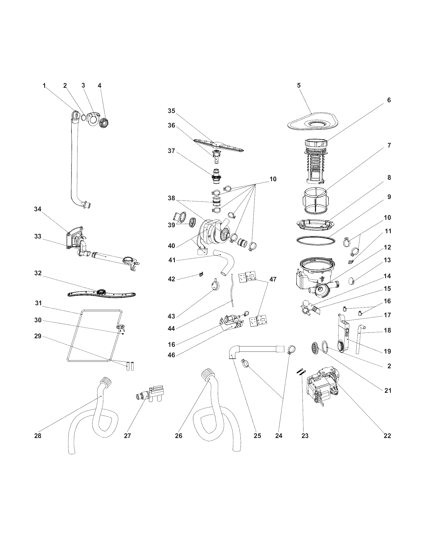Frigidaire FFPD1821MW0A motor & pump diagram