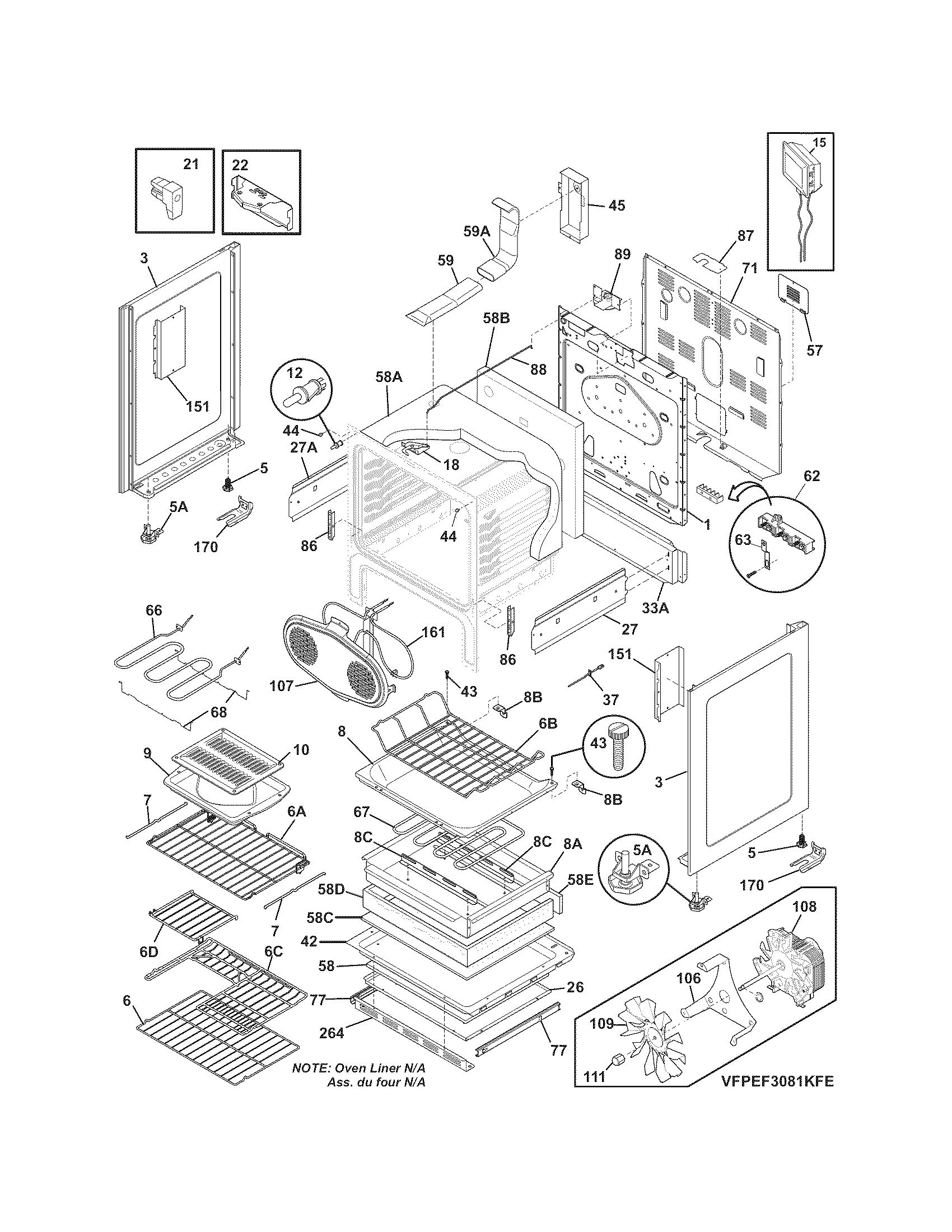 Frigidaire FPEF3081KFF body diagram