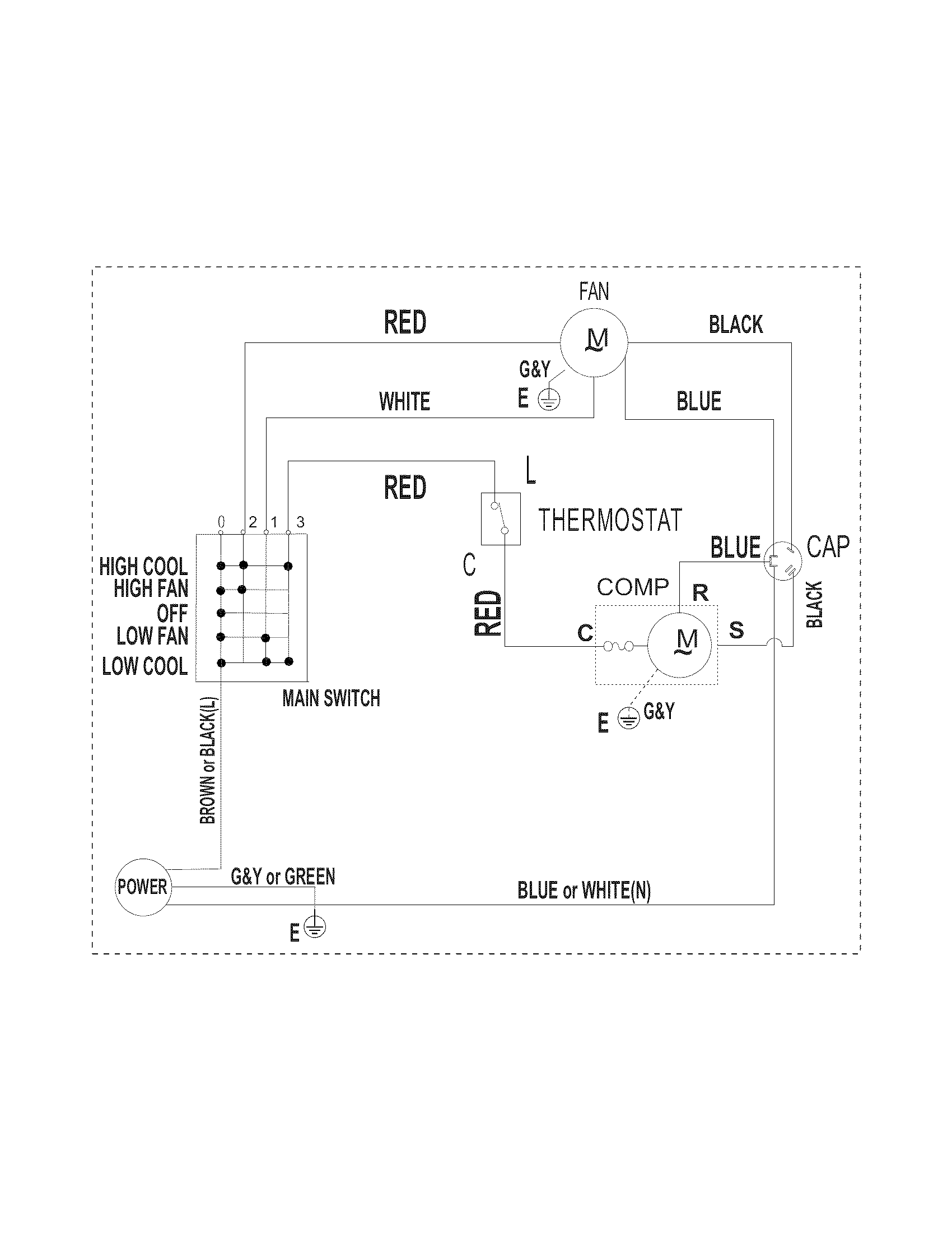 Frigidaire FRA052XT718 wiring diagram diagram