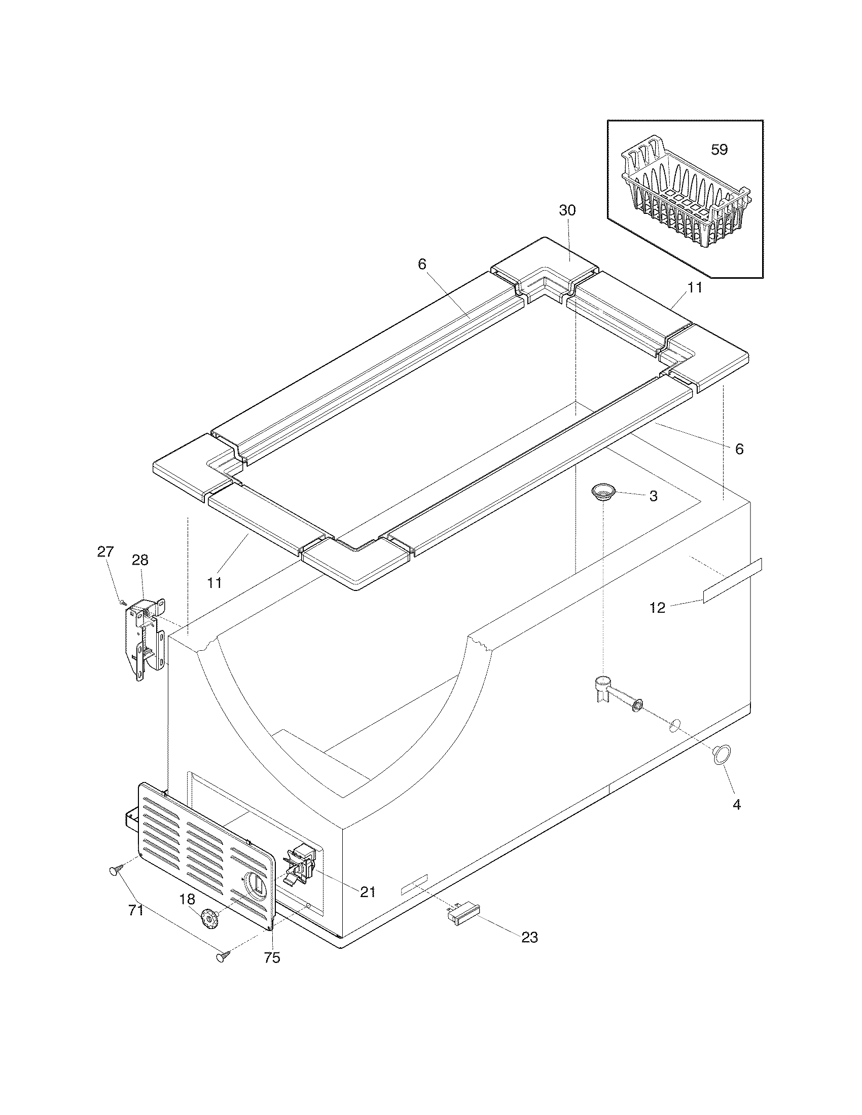 Kelvinator KCH09M2MW0 cabinet diagram