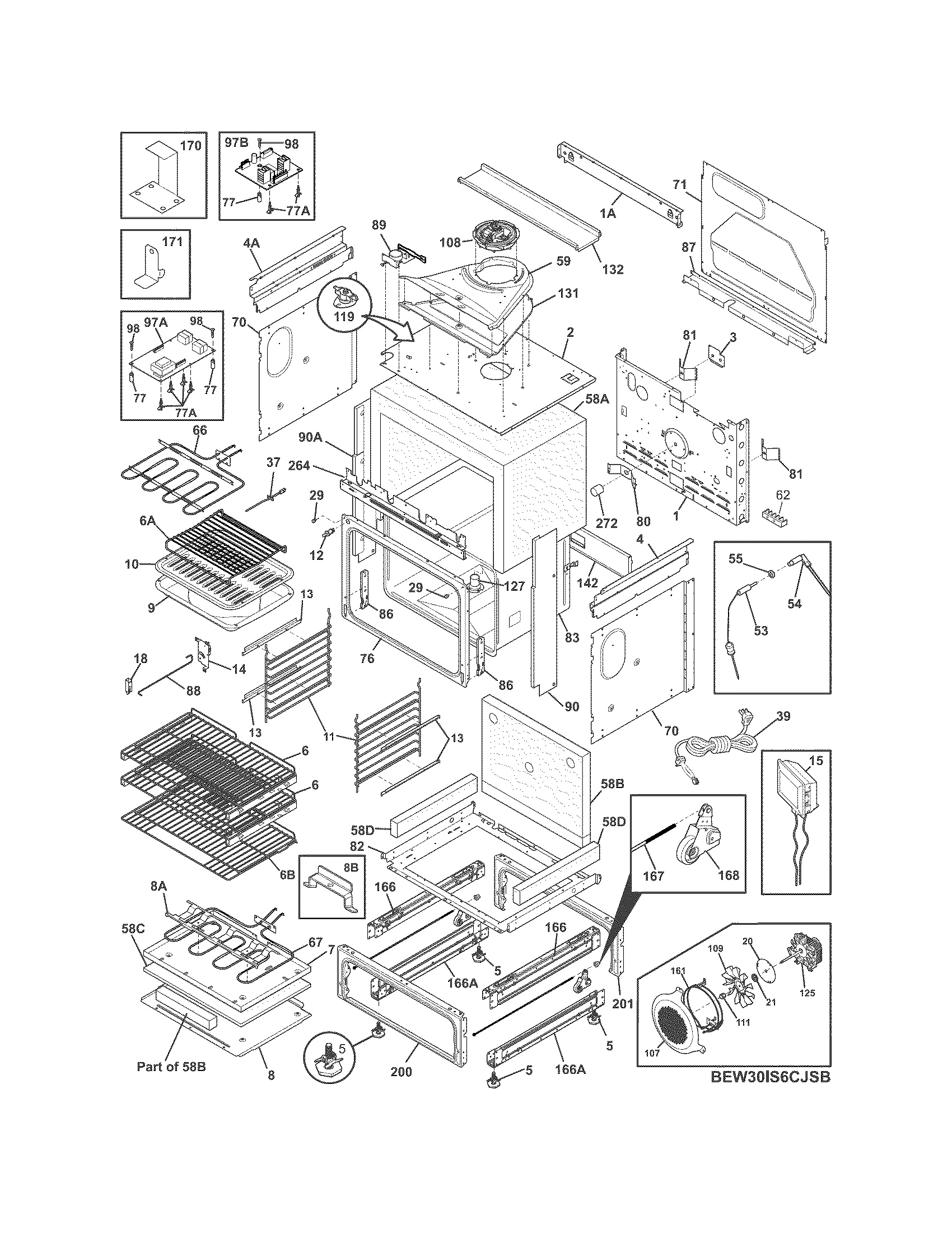 Electrolux EW30IS6CJSB body diagram
