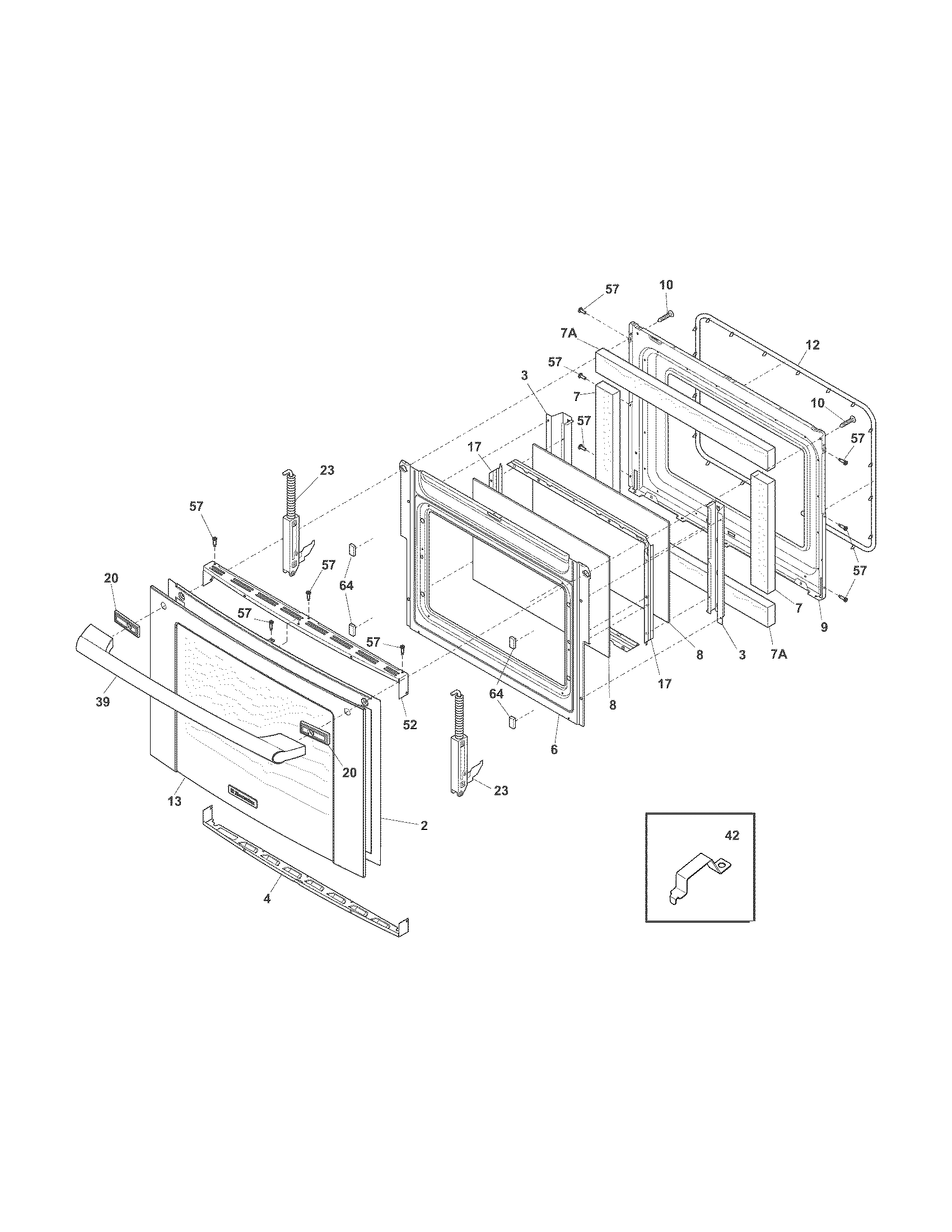 Electrolux EW30IS6CJSB door diagram