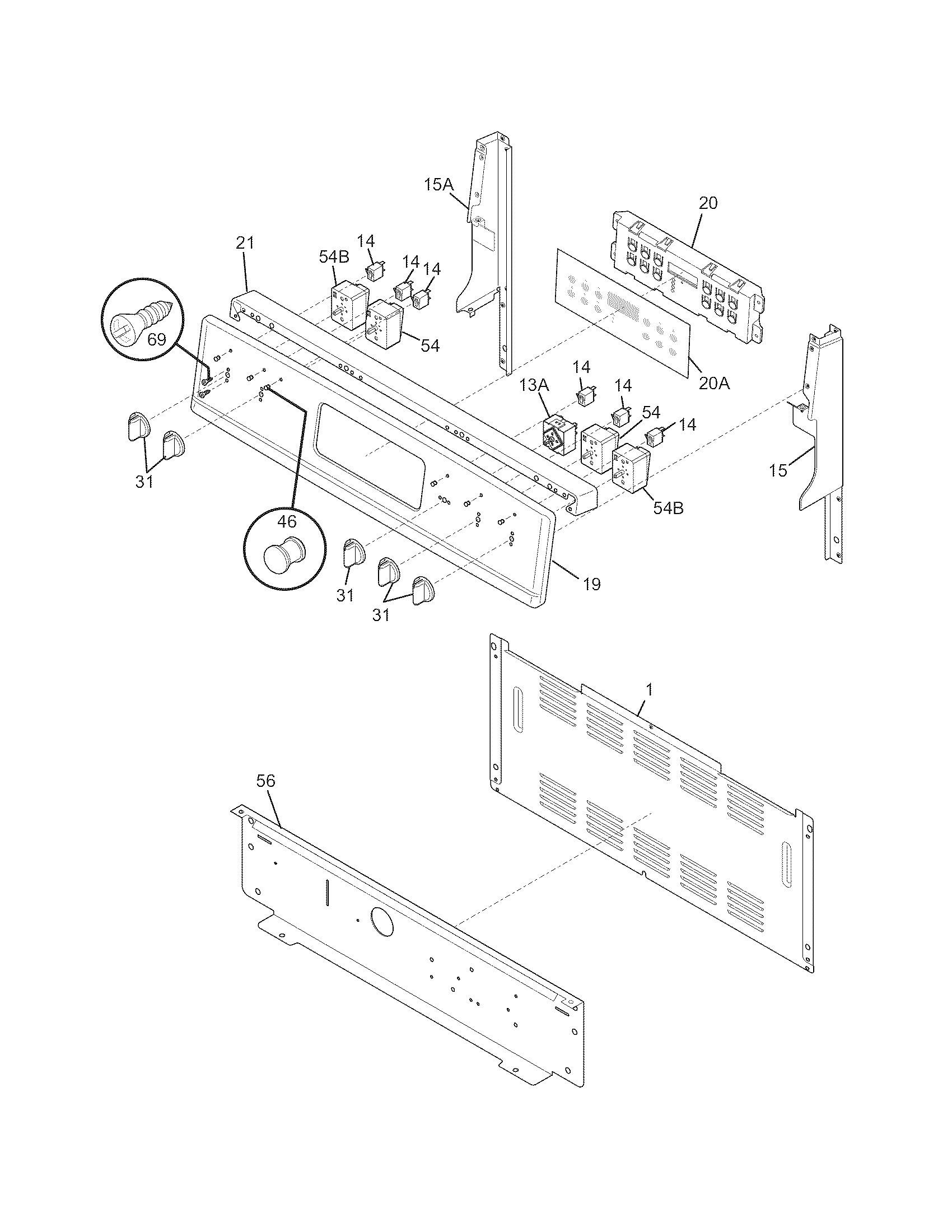 Frigidaire CGEF3041KFF backguard diagram