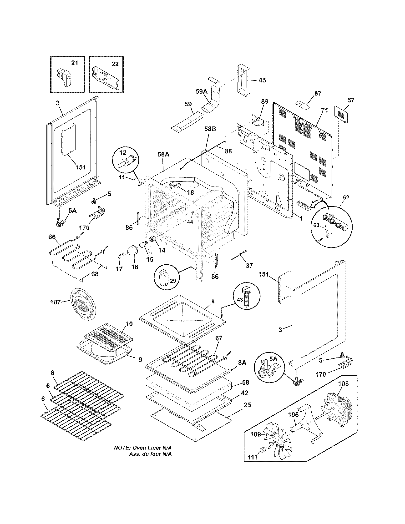 Crosley CRE3890LWF body diagram