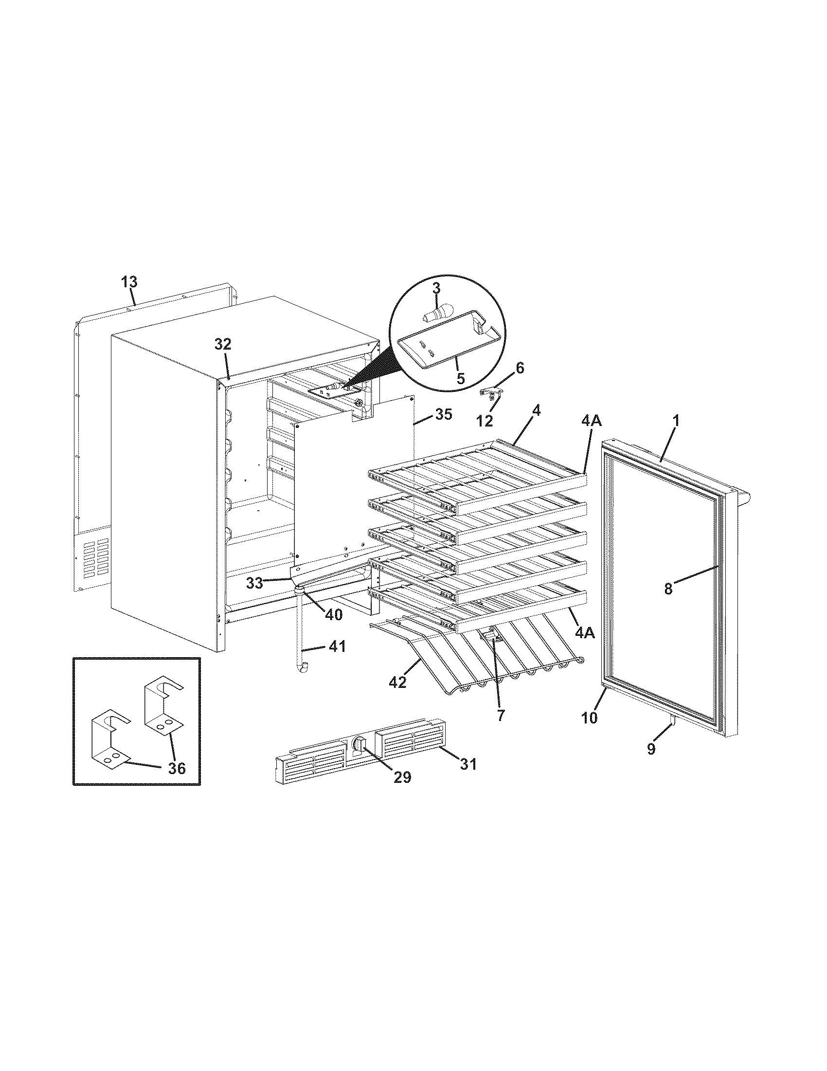 Electrolux E24WC48EBS0 cabinet diagram