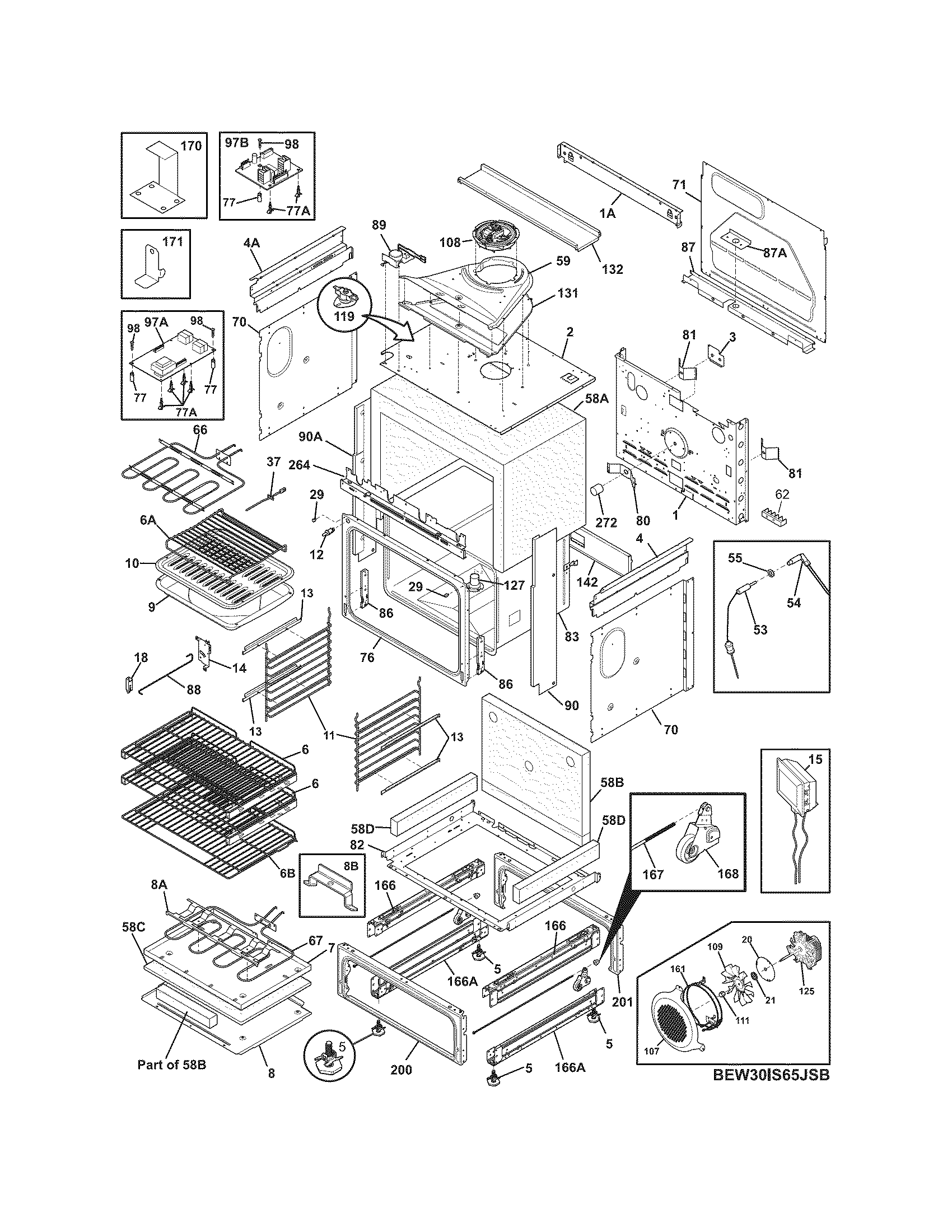 Electrolux EW30IS65JSB body diagram