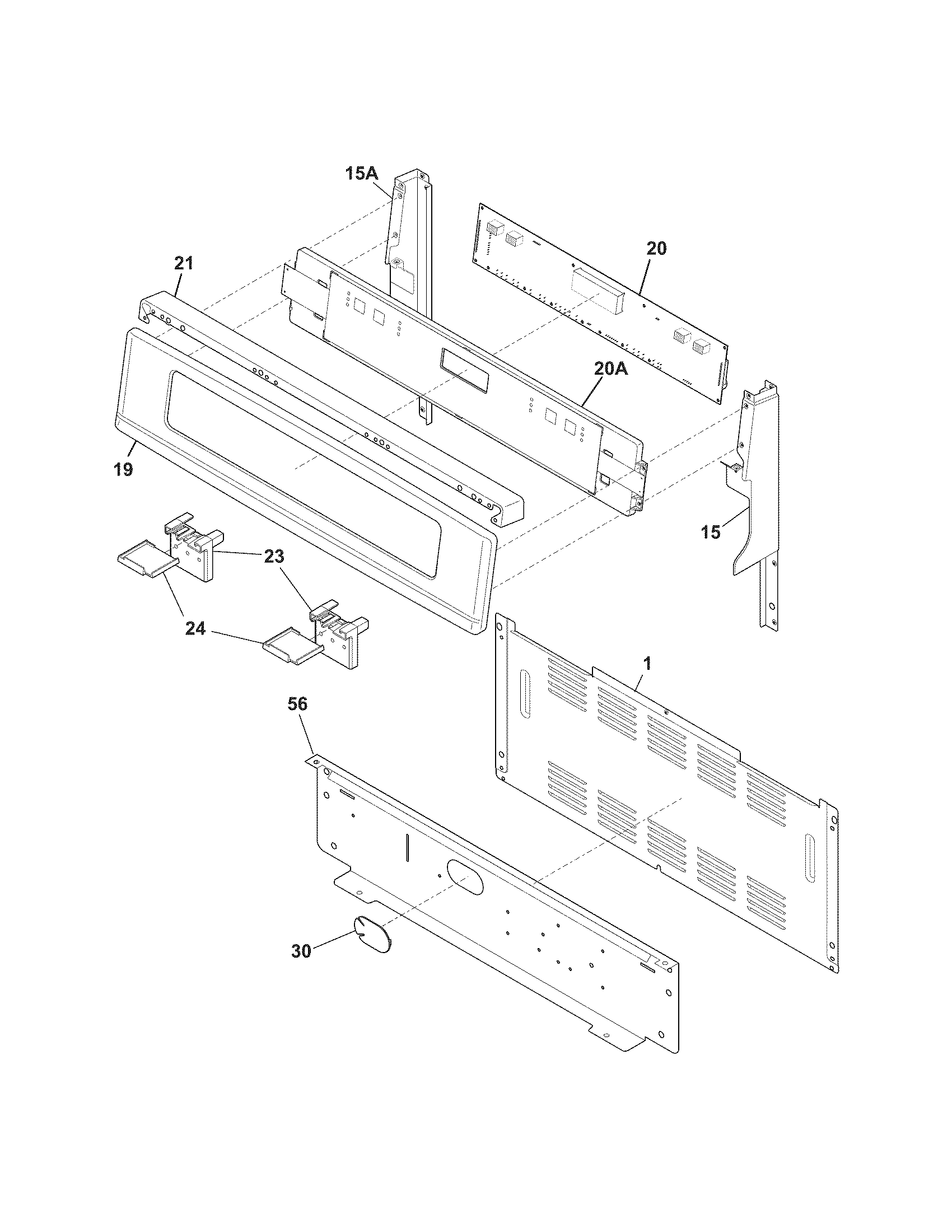 Frigidaire FGEF3057KFF backguard diagram