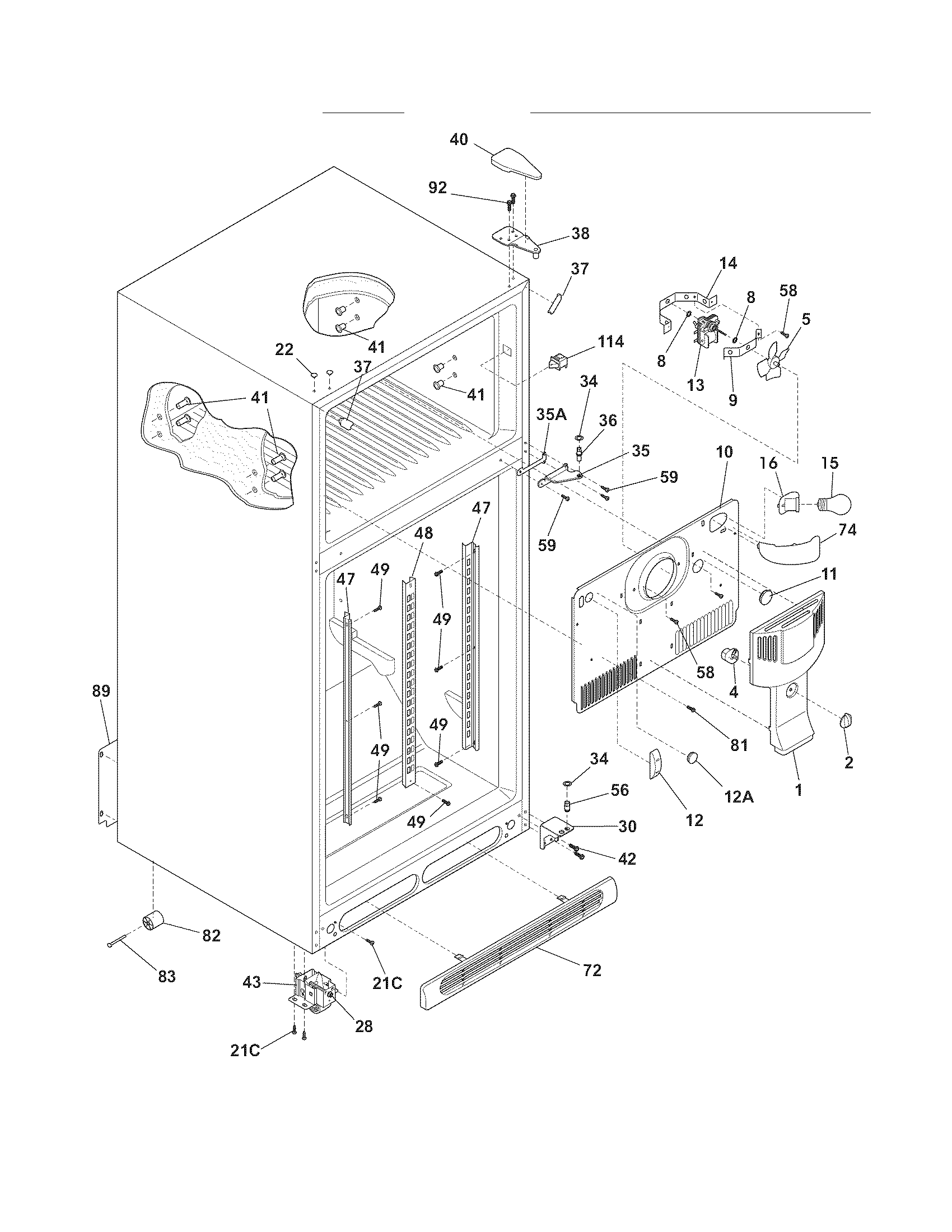 Frigidaire DGHT1844KF5 cabinet diagram
