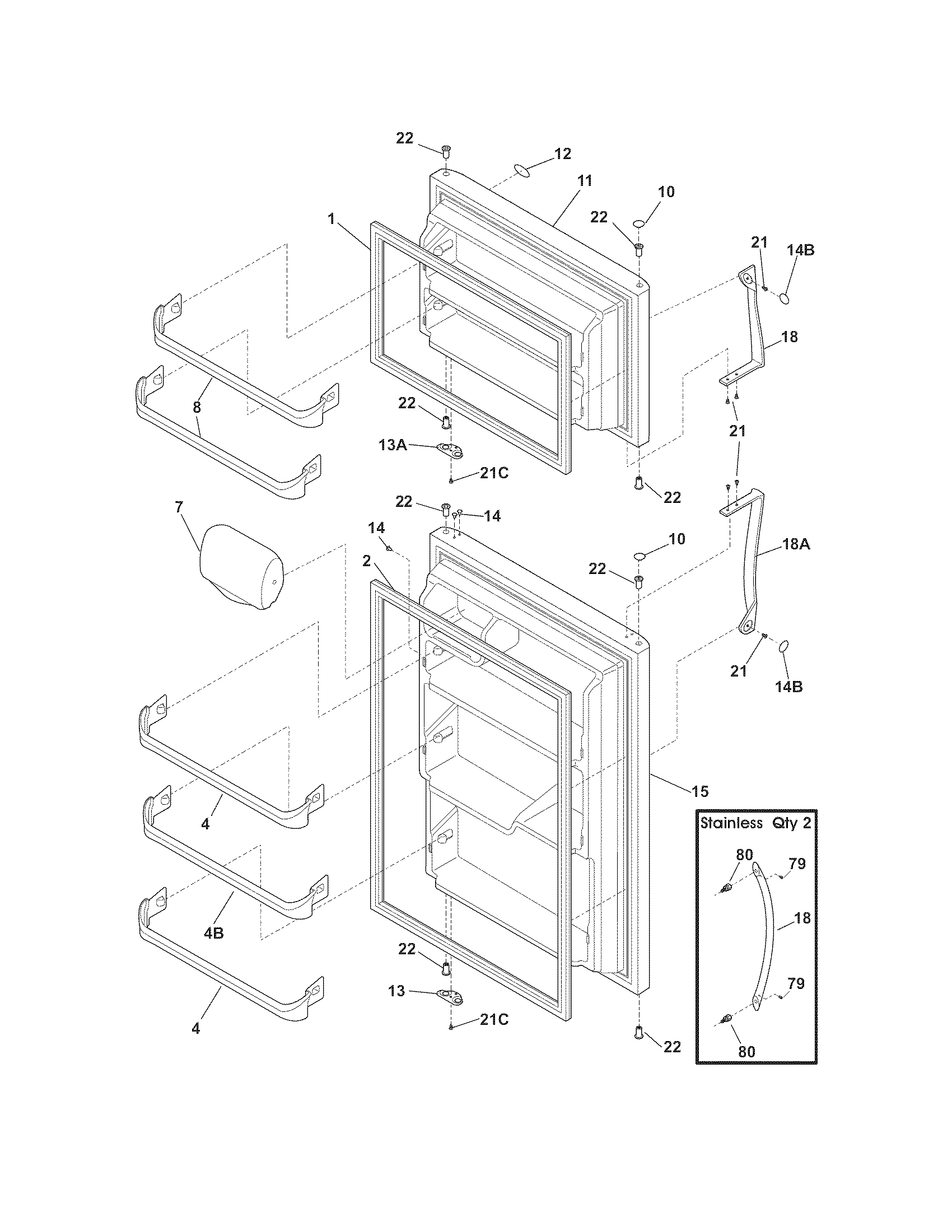 Crosley CRT185ILS5 door diagram