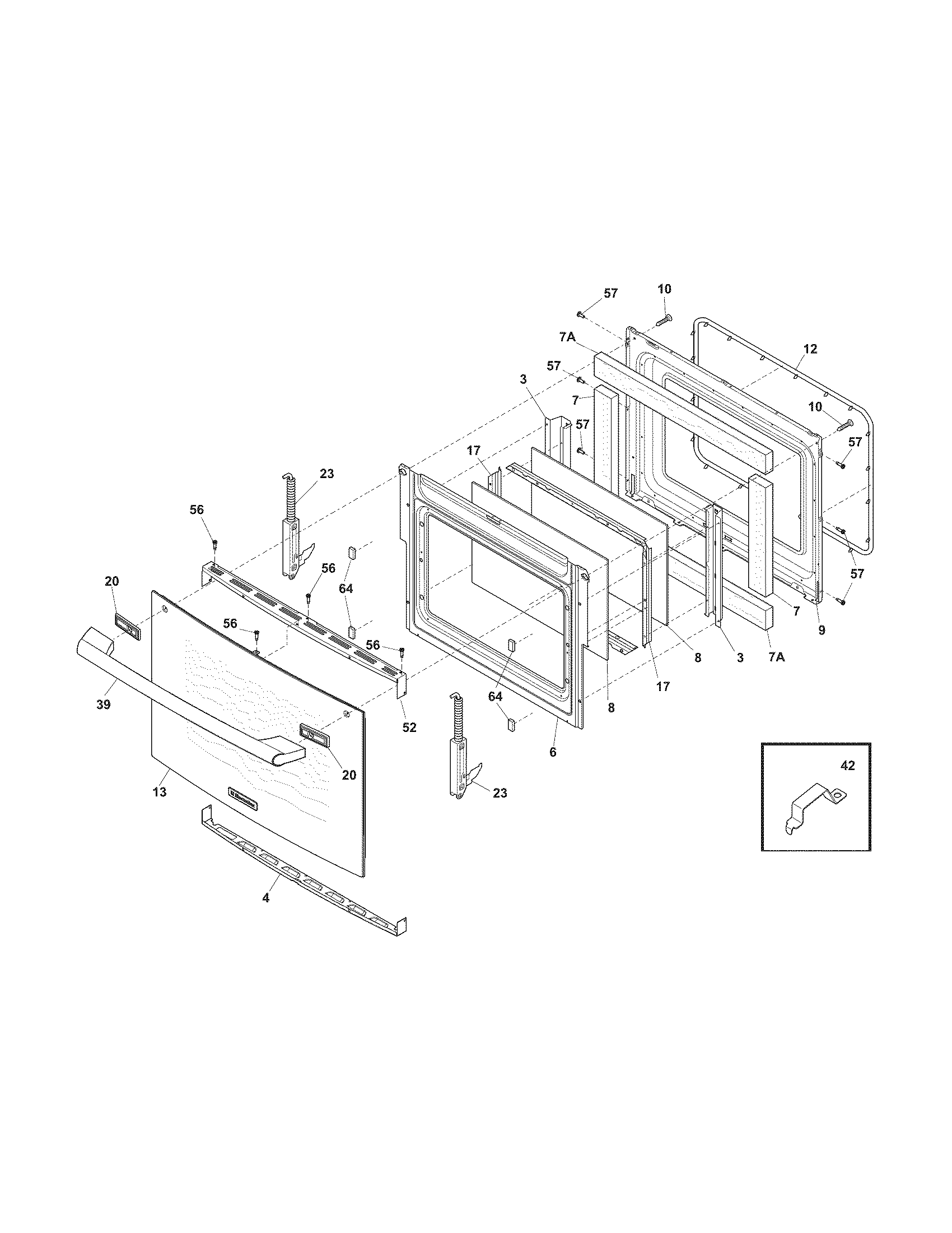 Electrolux EW30ES65GBF door diagram