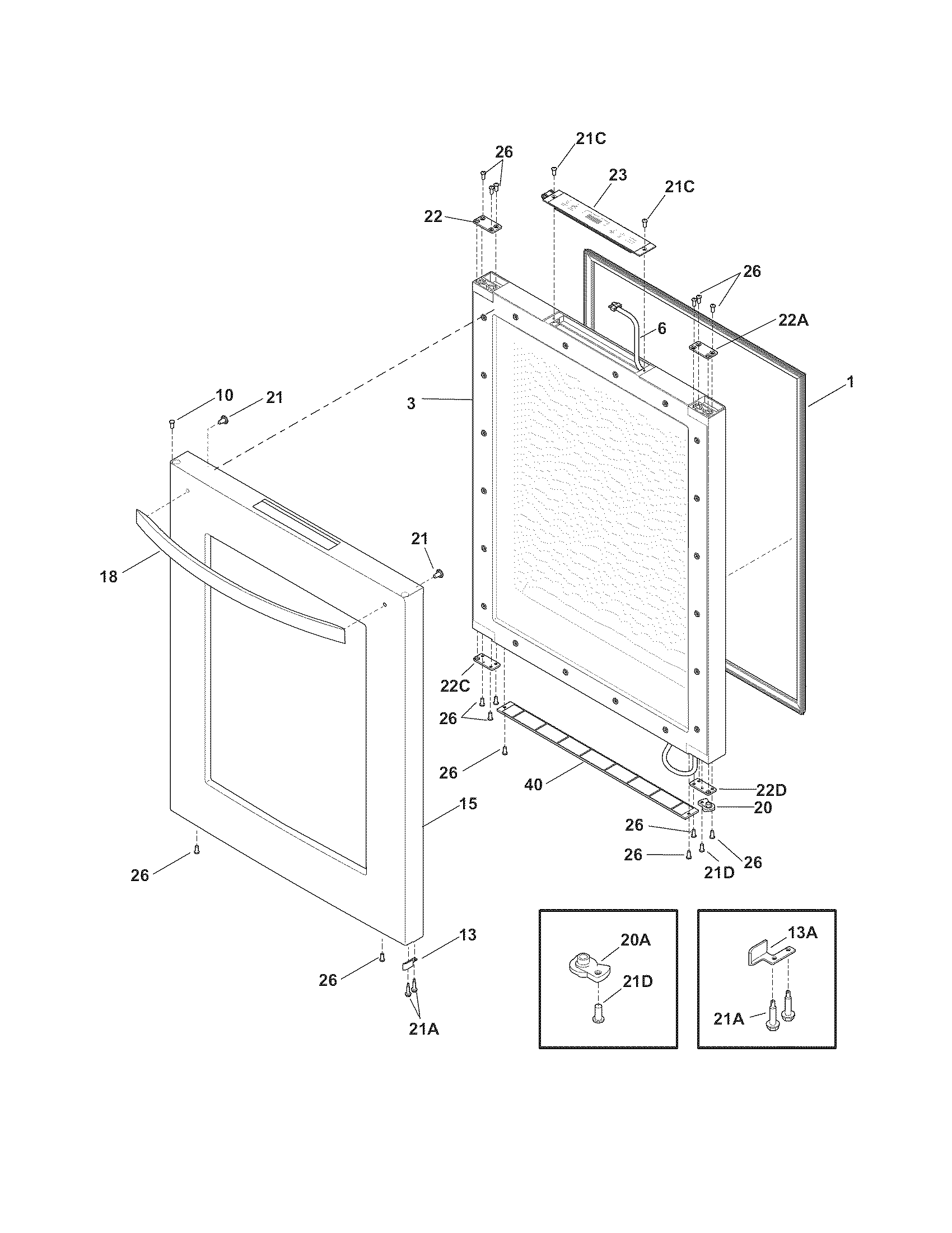 Electrolux E24WC75HSS1 door diagram