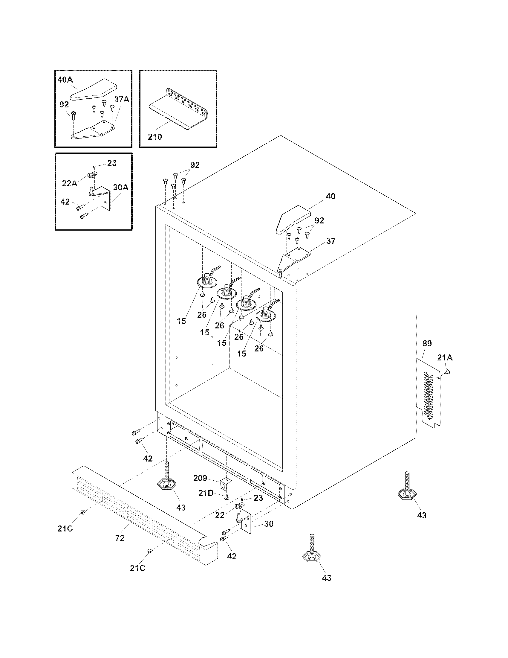Electrolux E24WC75HSS1 cabinet diagram