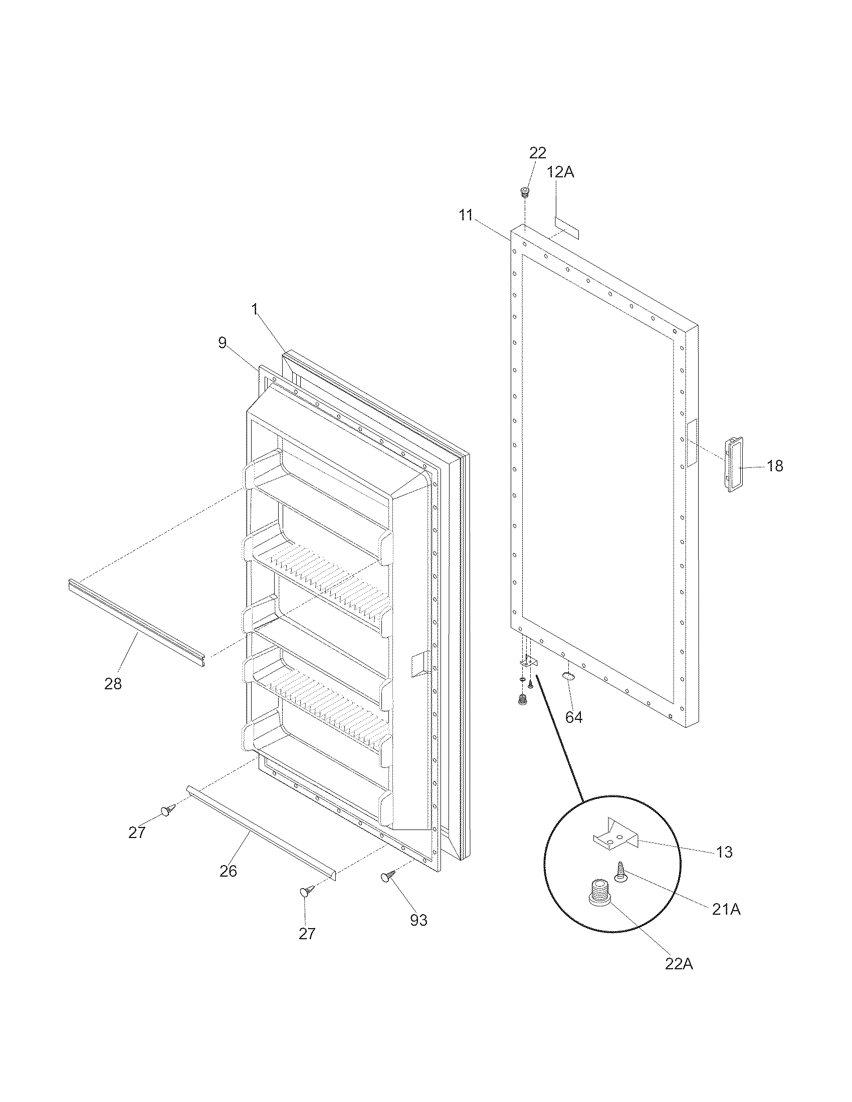 Kenmore 25328262805 door diagram
