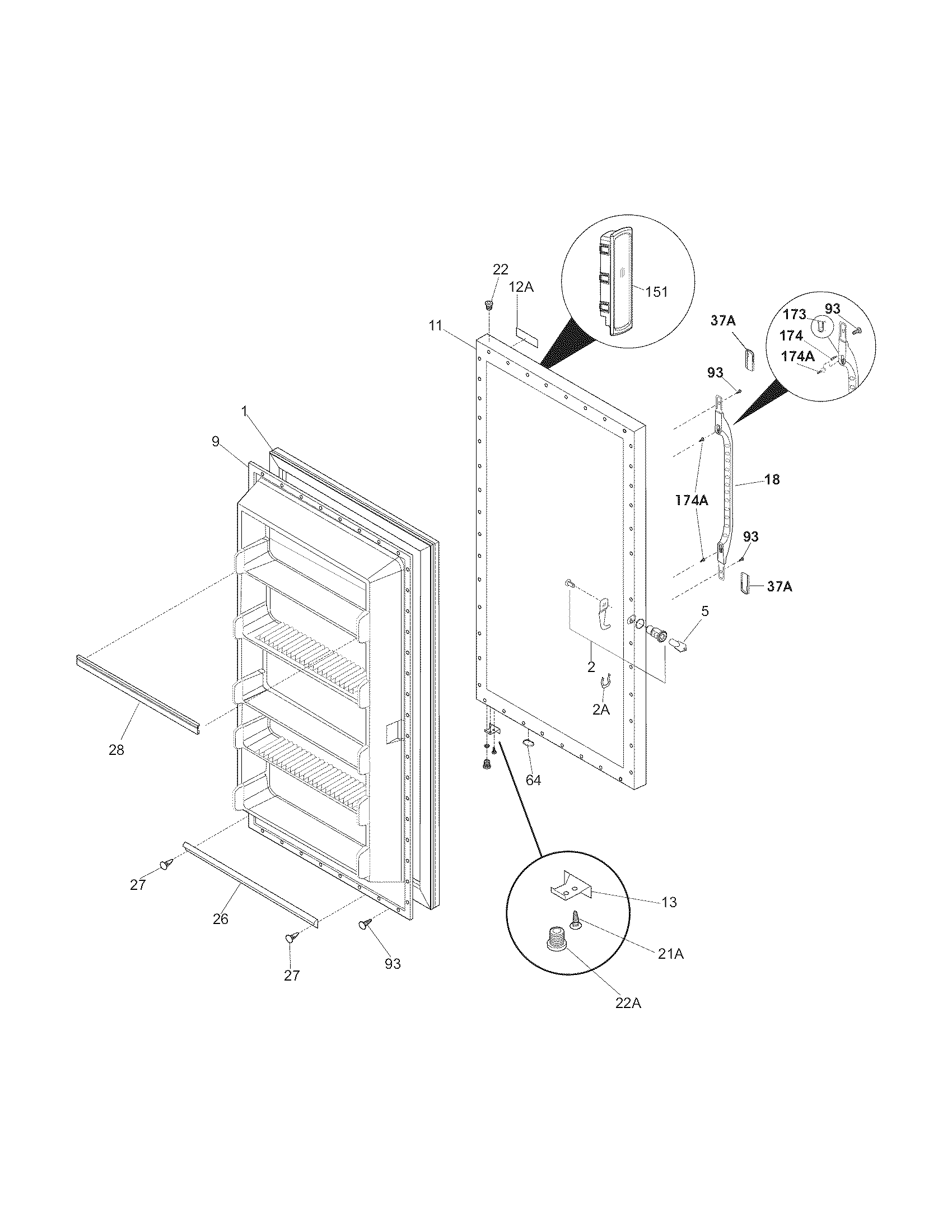 Kenmore 25328052808 door diagram